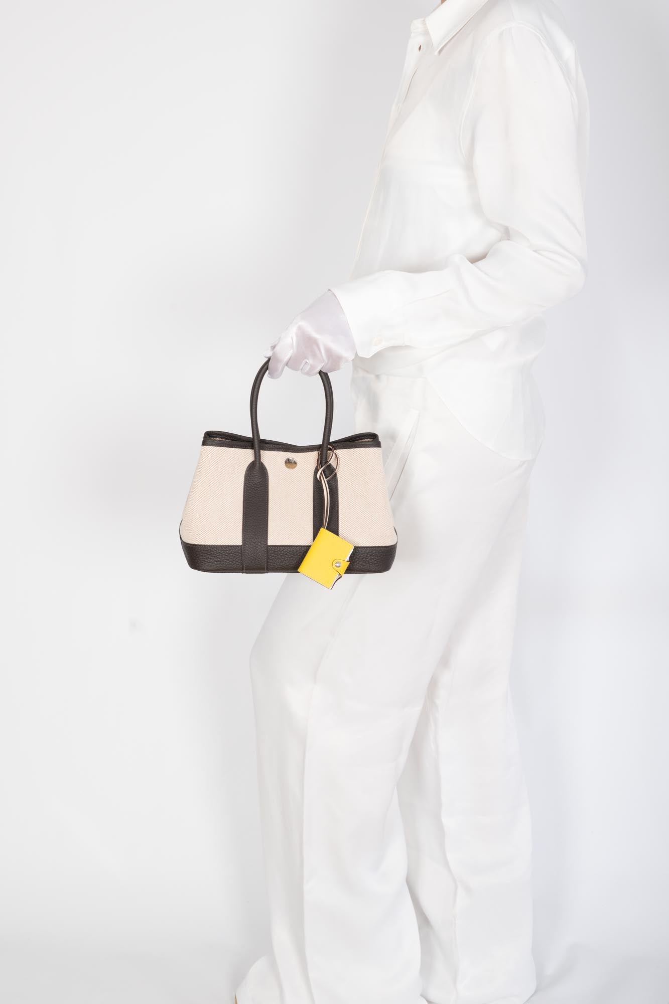 Hermès Garden Party Micro in Toile H Viking and Veau Negonda Ébène