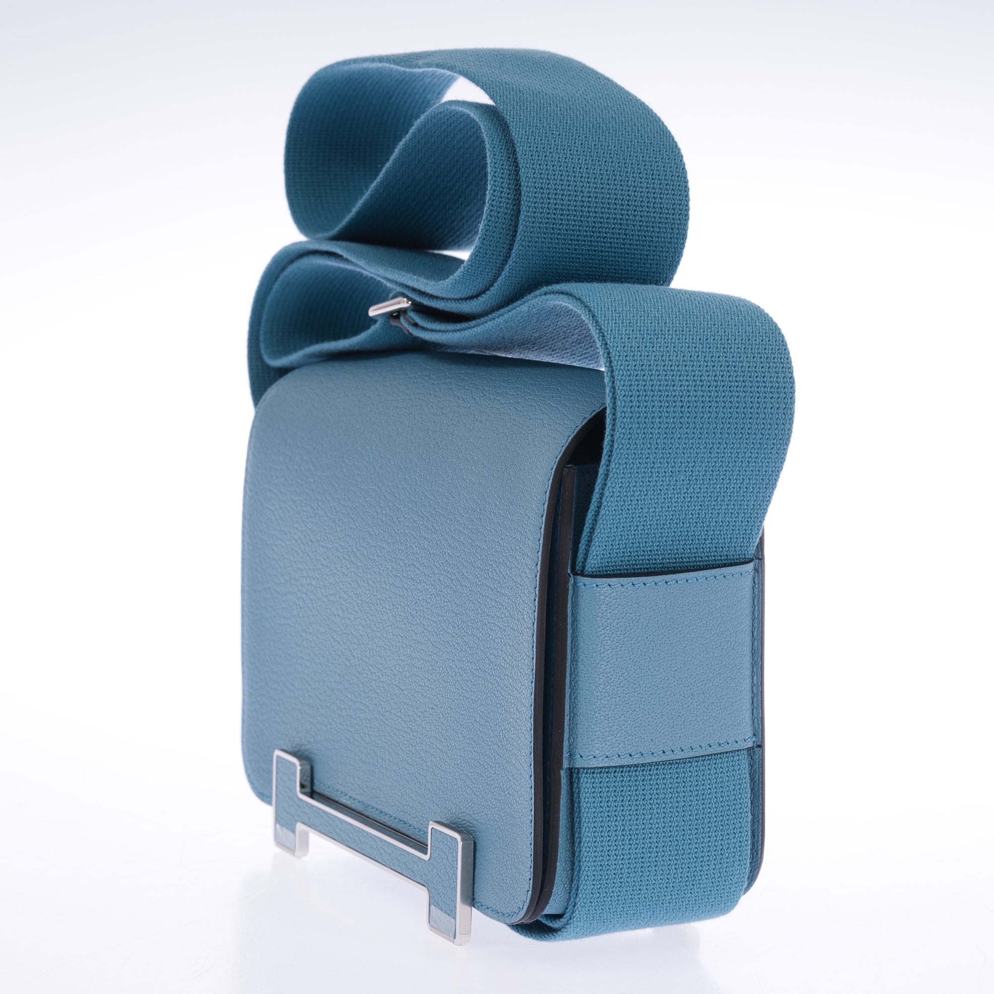 Hermès Geta Bag Blue Jean Chèvre Palladium Hardware