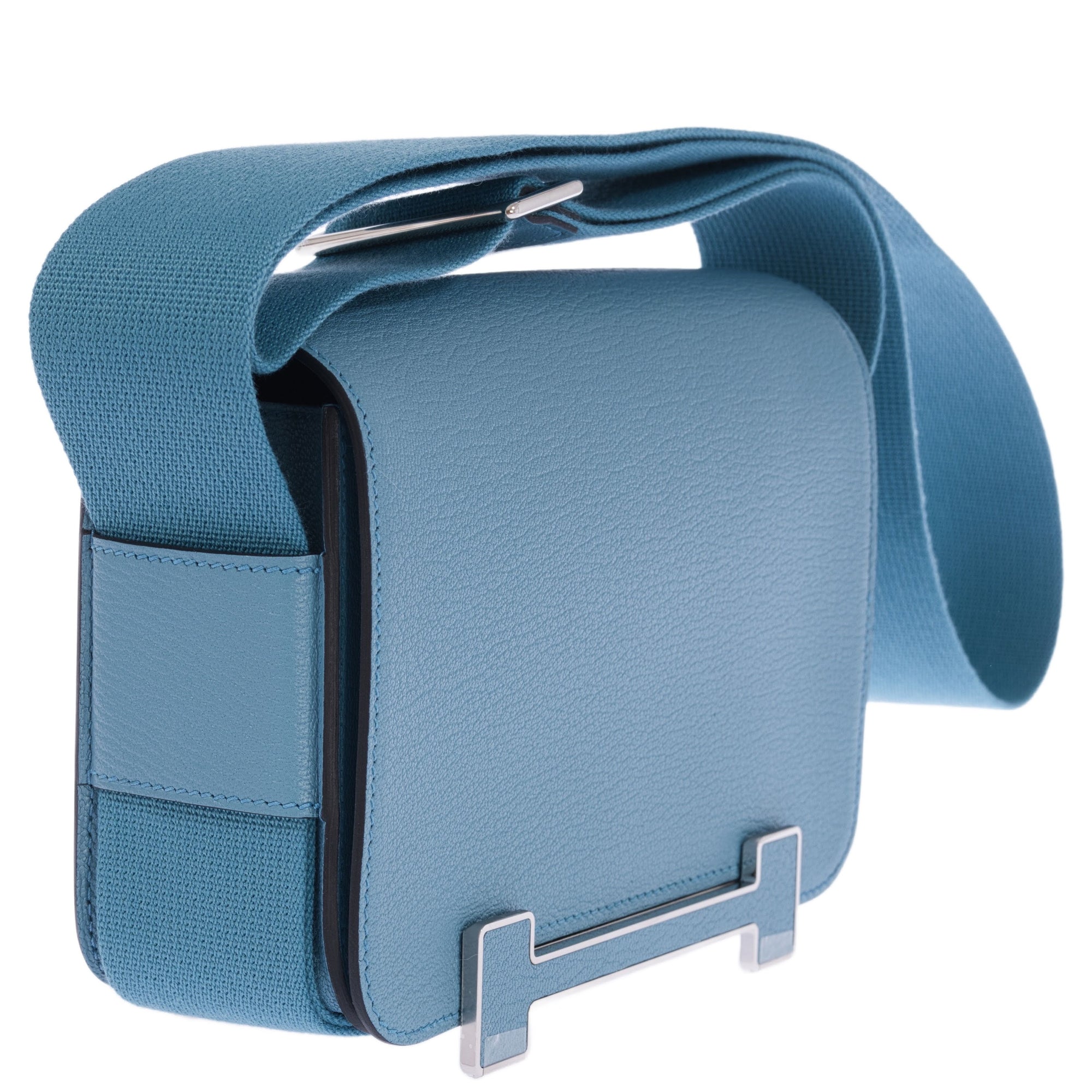 Hermès Geta Bag Blue Jean Chèvre Palladium Hardware