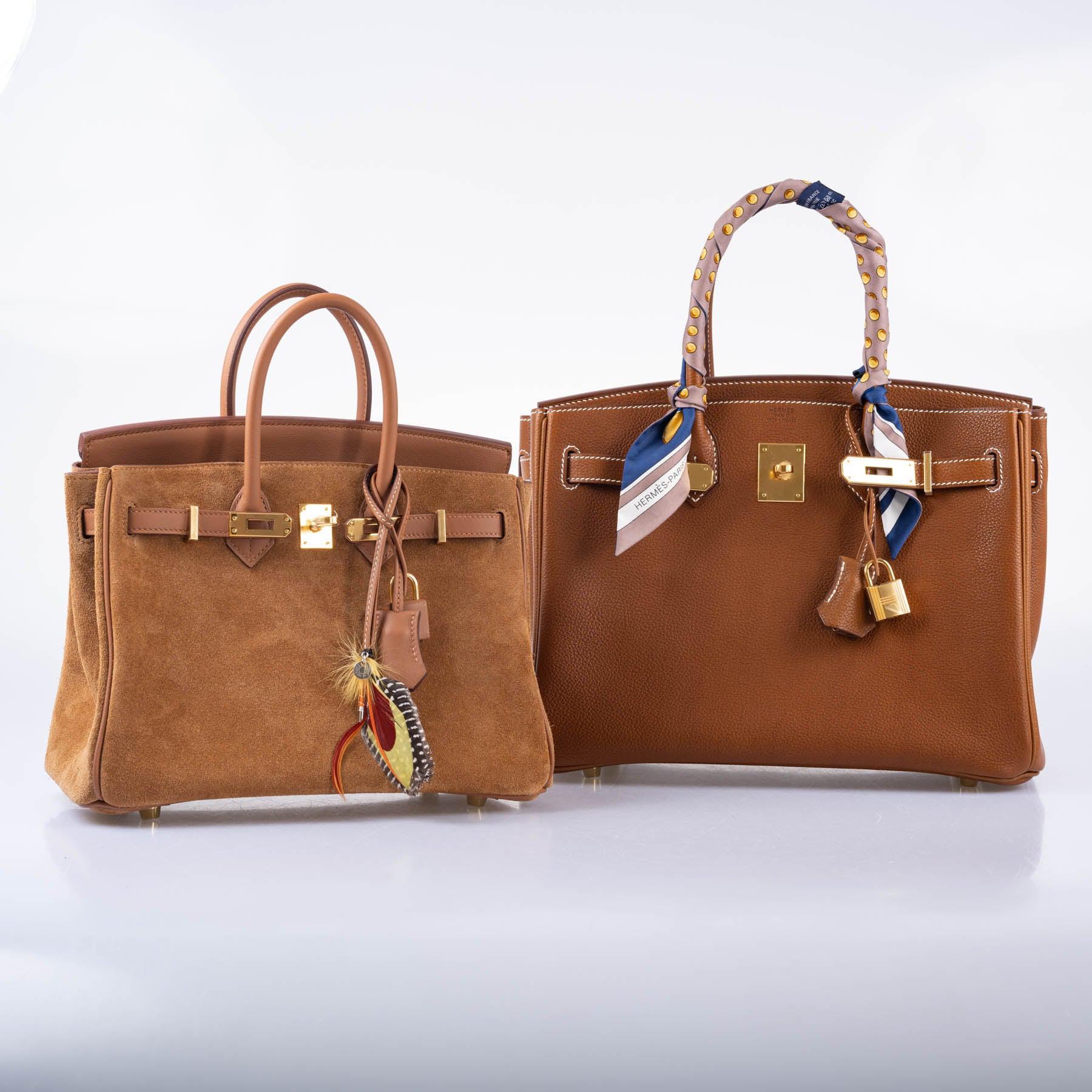 Hermès Grizzly Birkin 25 Gold Grizzly Suede and Swift Gold Hardware