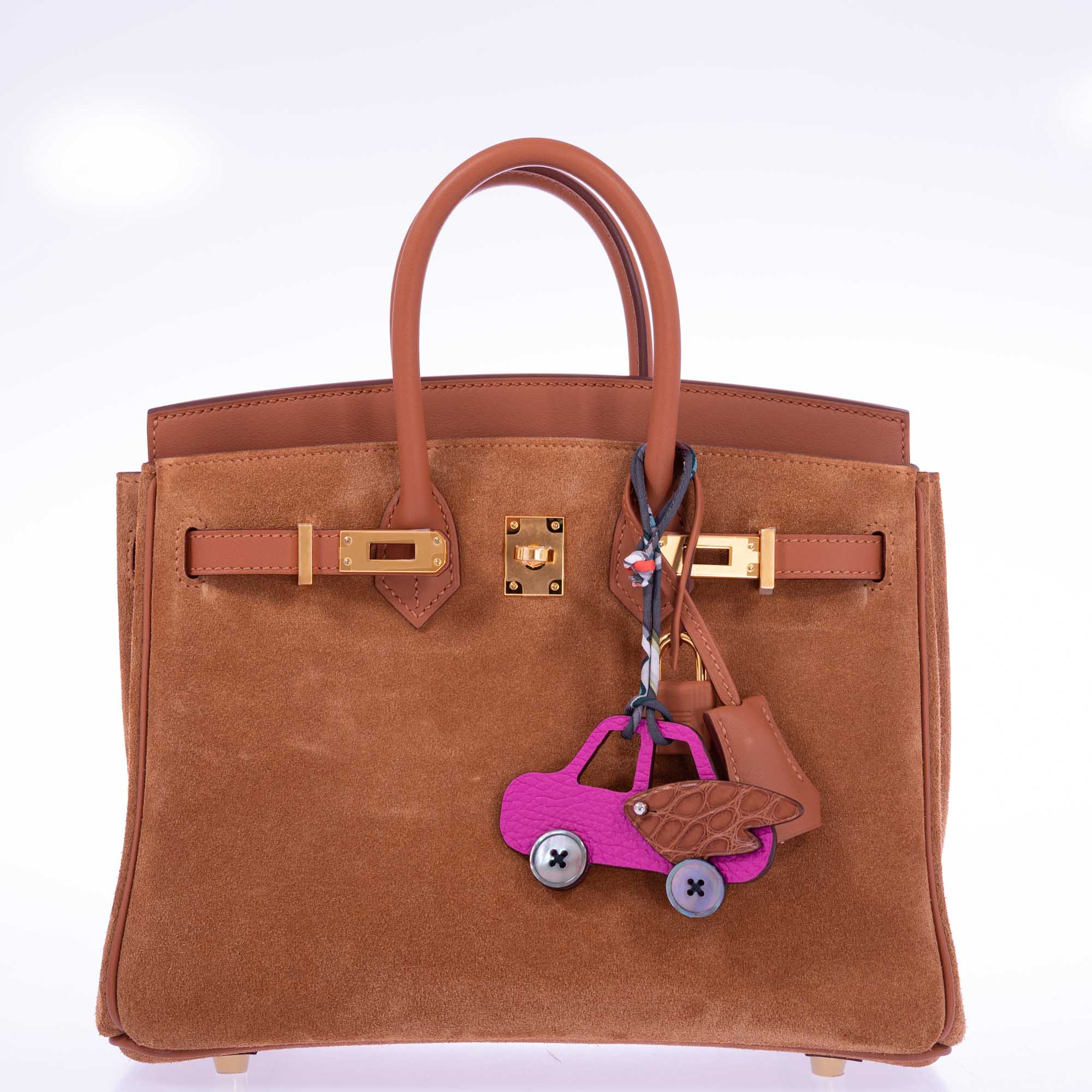 Hermès Grizzly Birkin 25 Gold Grizzly Suede and Swift Gold Hardware