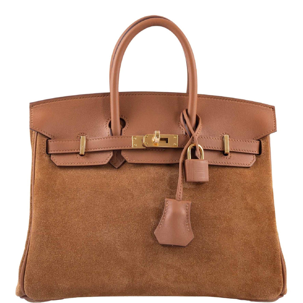 Hermès Grizzly Birkin 25 Gold Grizzly Suede and Swift Gold Hardware