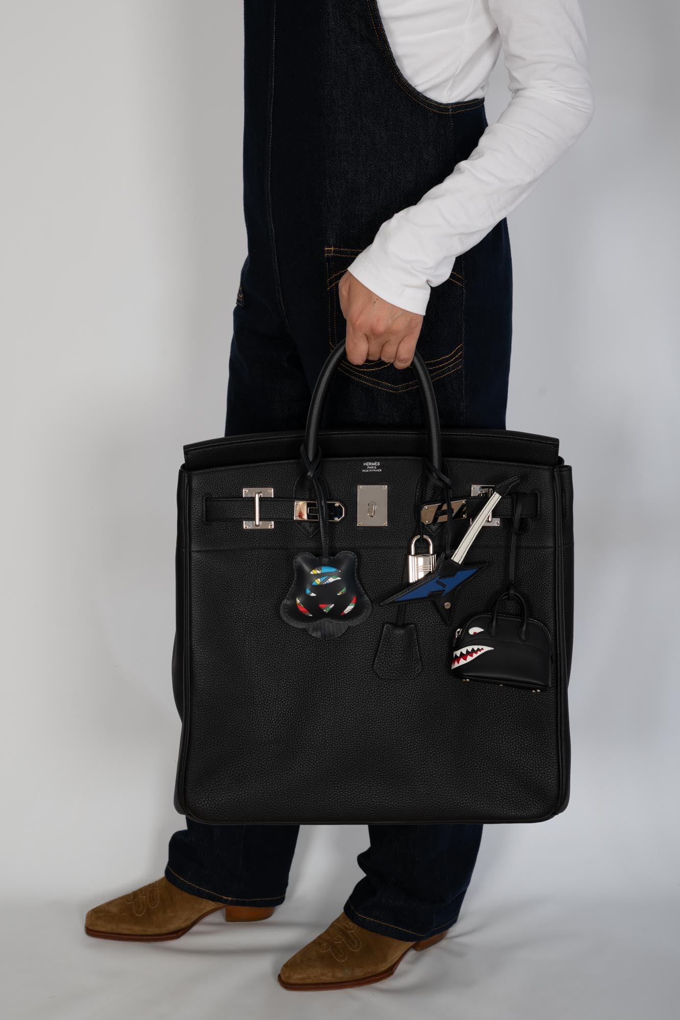 Hermès HAC 40 Black Togo with Palladium Hardware