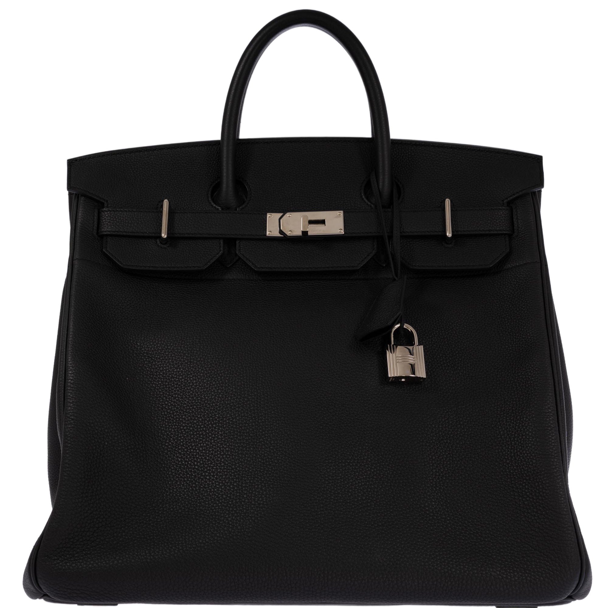 Hermès HAC 40 Black Togo with Palladium Hardware