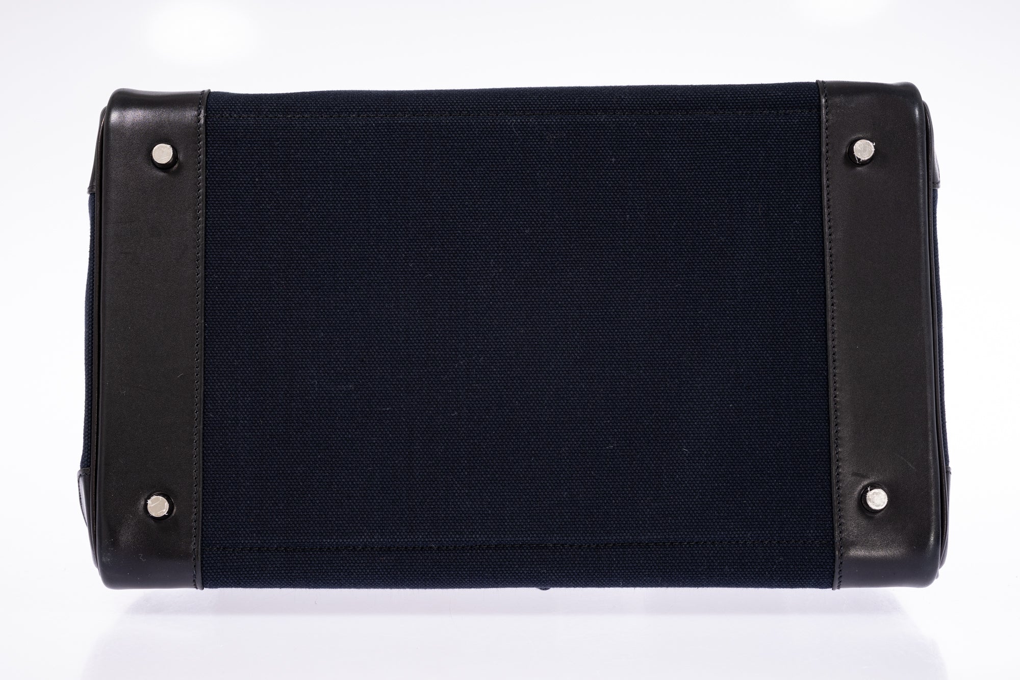 Hermès HAC 40 Cargo Bleu Marine Toile Black Box Calf Palladium Hardware