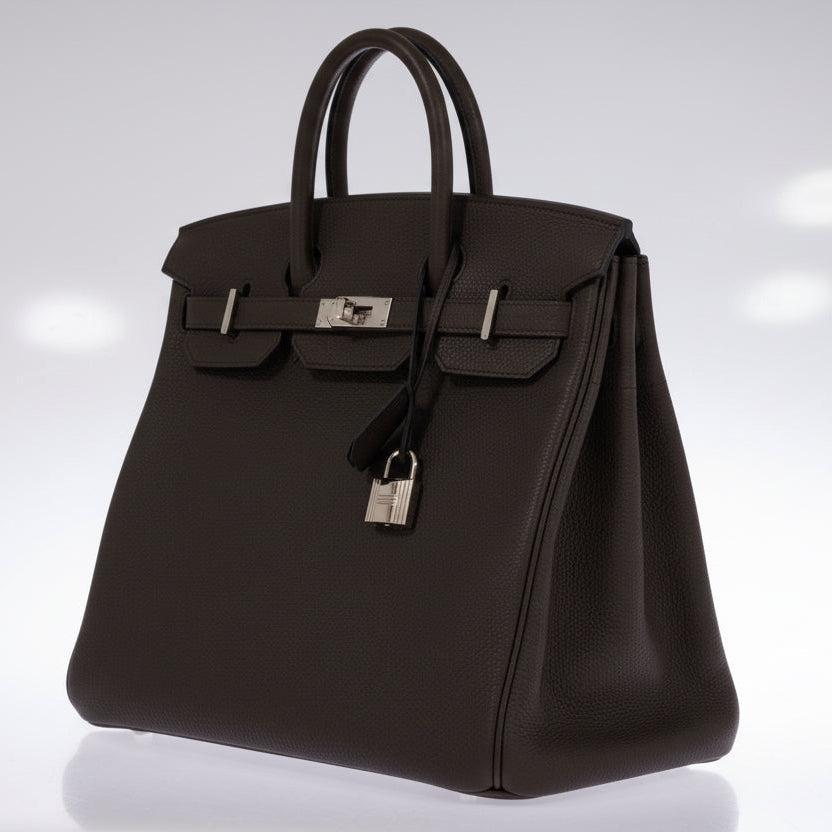 Hermès HAC 40 Dark Bronze Togo Palladium Hardware | JANEFINDS Hermès HAC 40 Dark Bronze Togo Palladium Hardware | JANEFINDS
