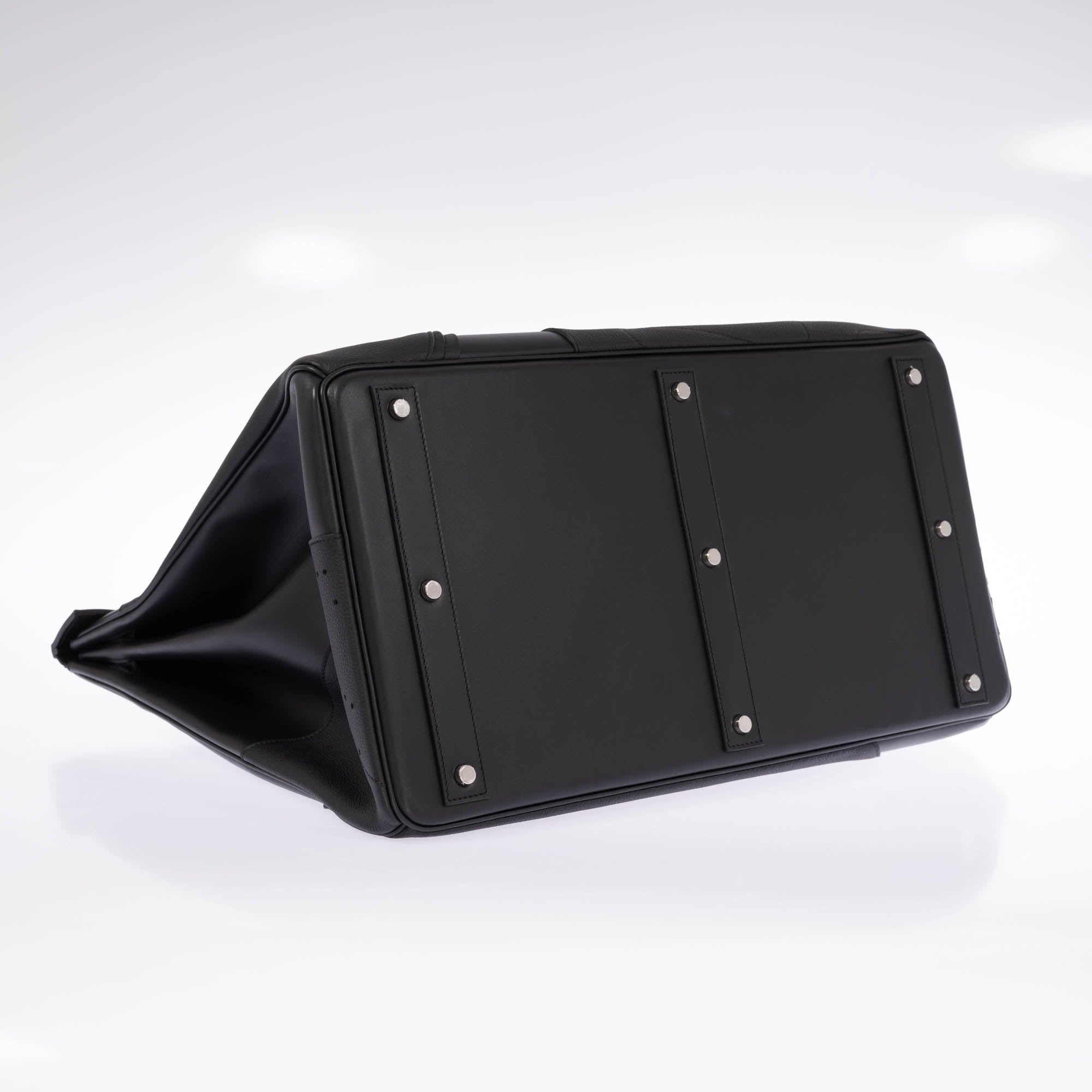 Hermès HAC 50 en Selle Noir Togo/Swift/Box Palladium Hardware