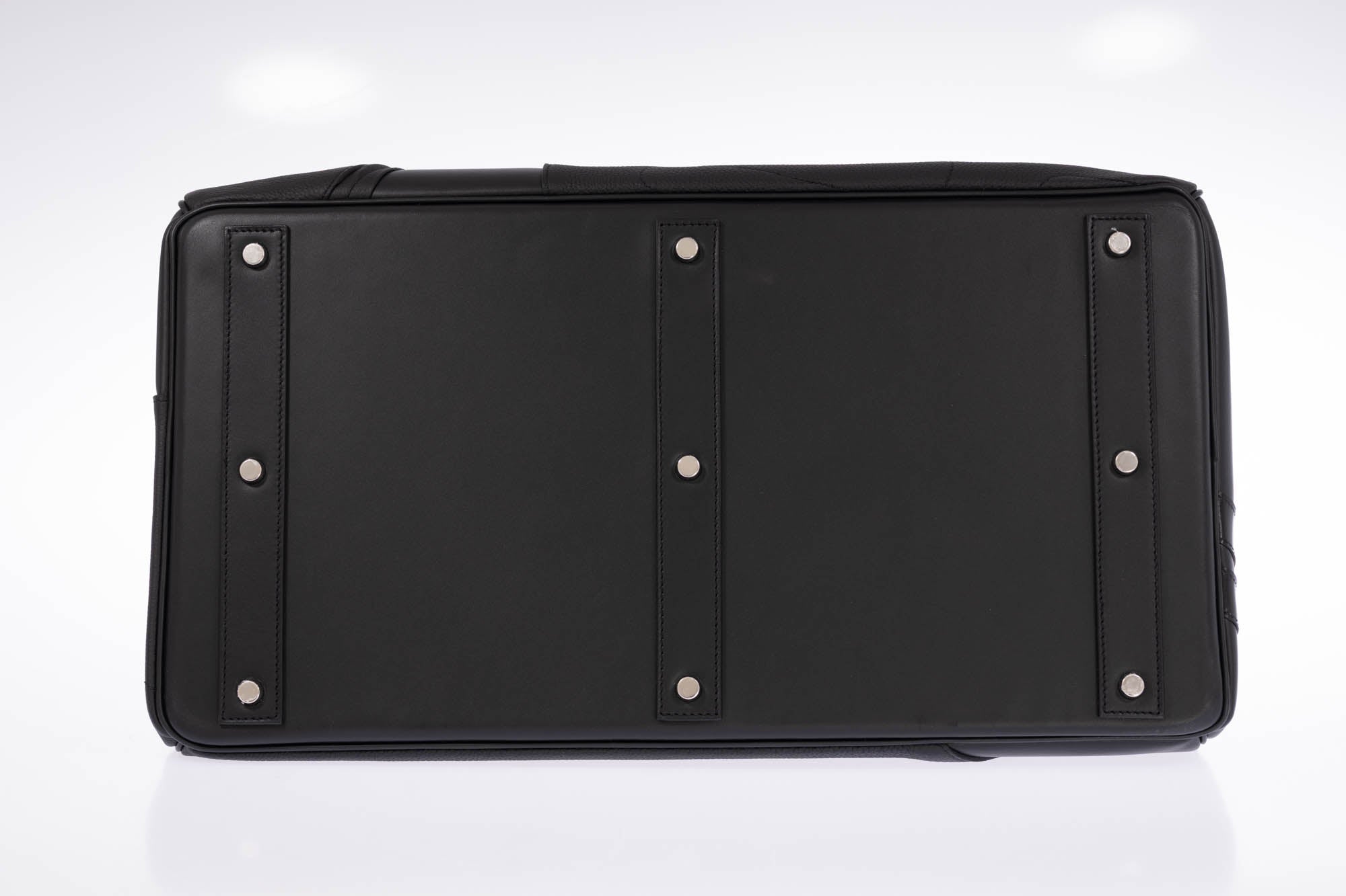 Hermès HAC 50 en Selle Noir Togo/Swift/Box Palladium Hardware