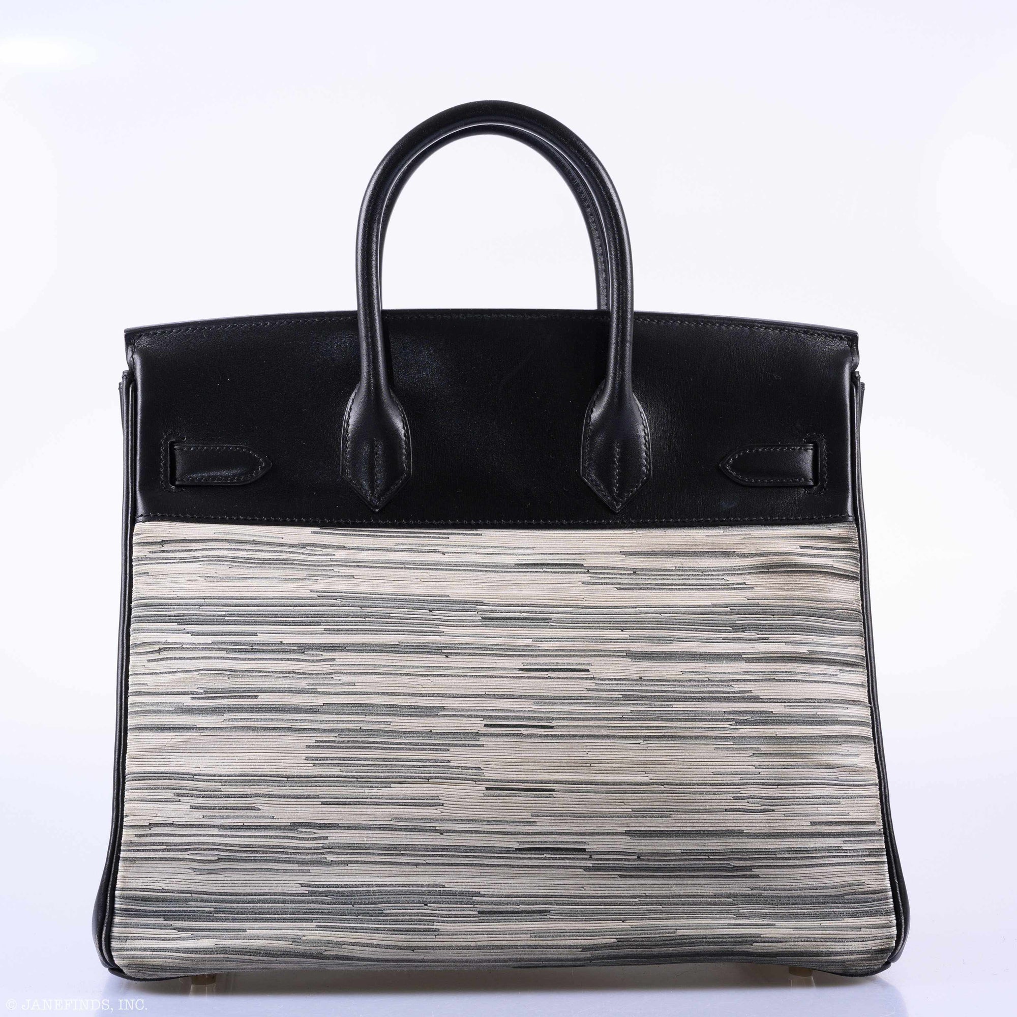 Hermès HAC Birkin 32 Vibrato & Noir Box Calf Palladium Hardware