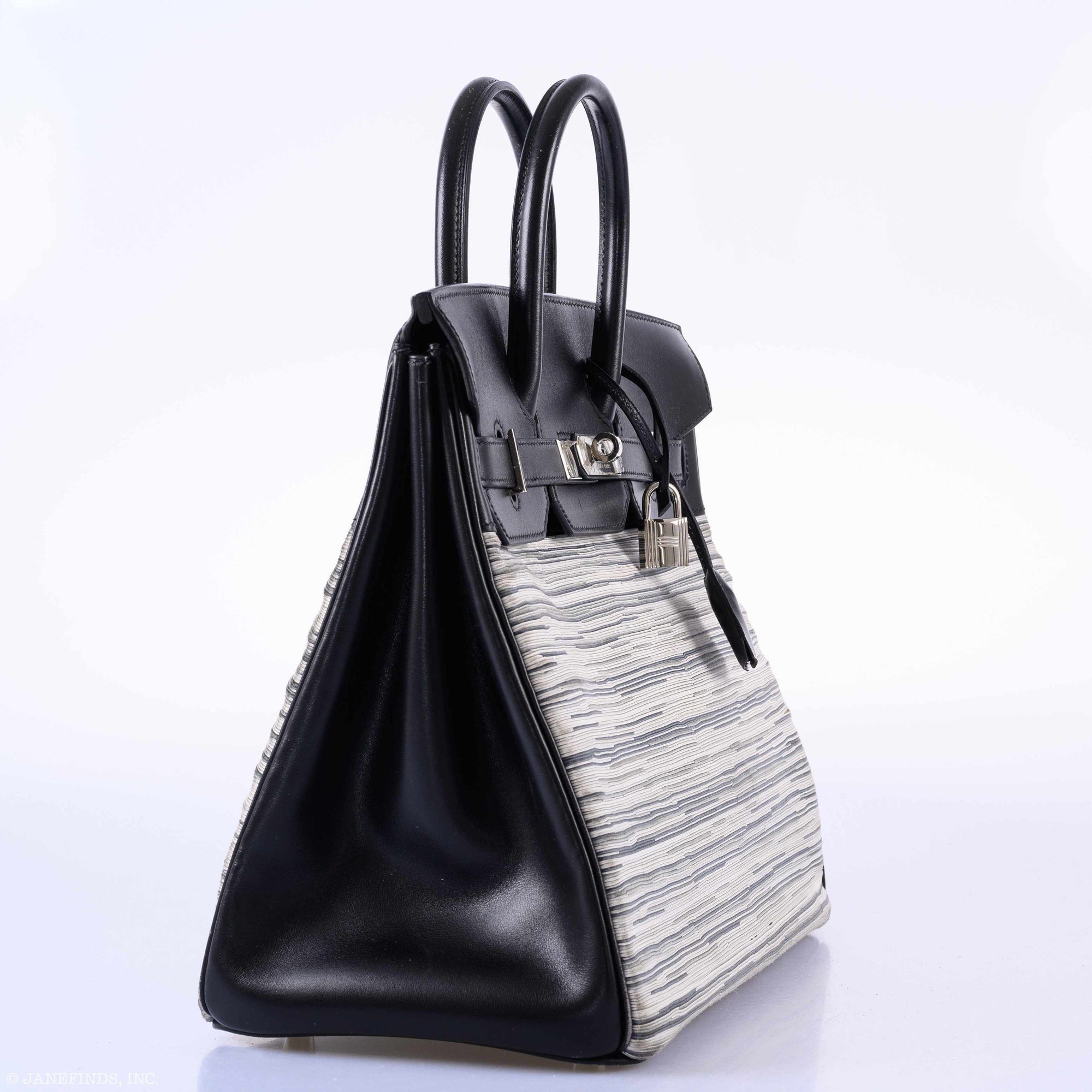 Hermès HAC Birkin 32 Vibrato & Noir Box Calf Palladium Hardware