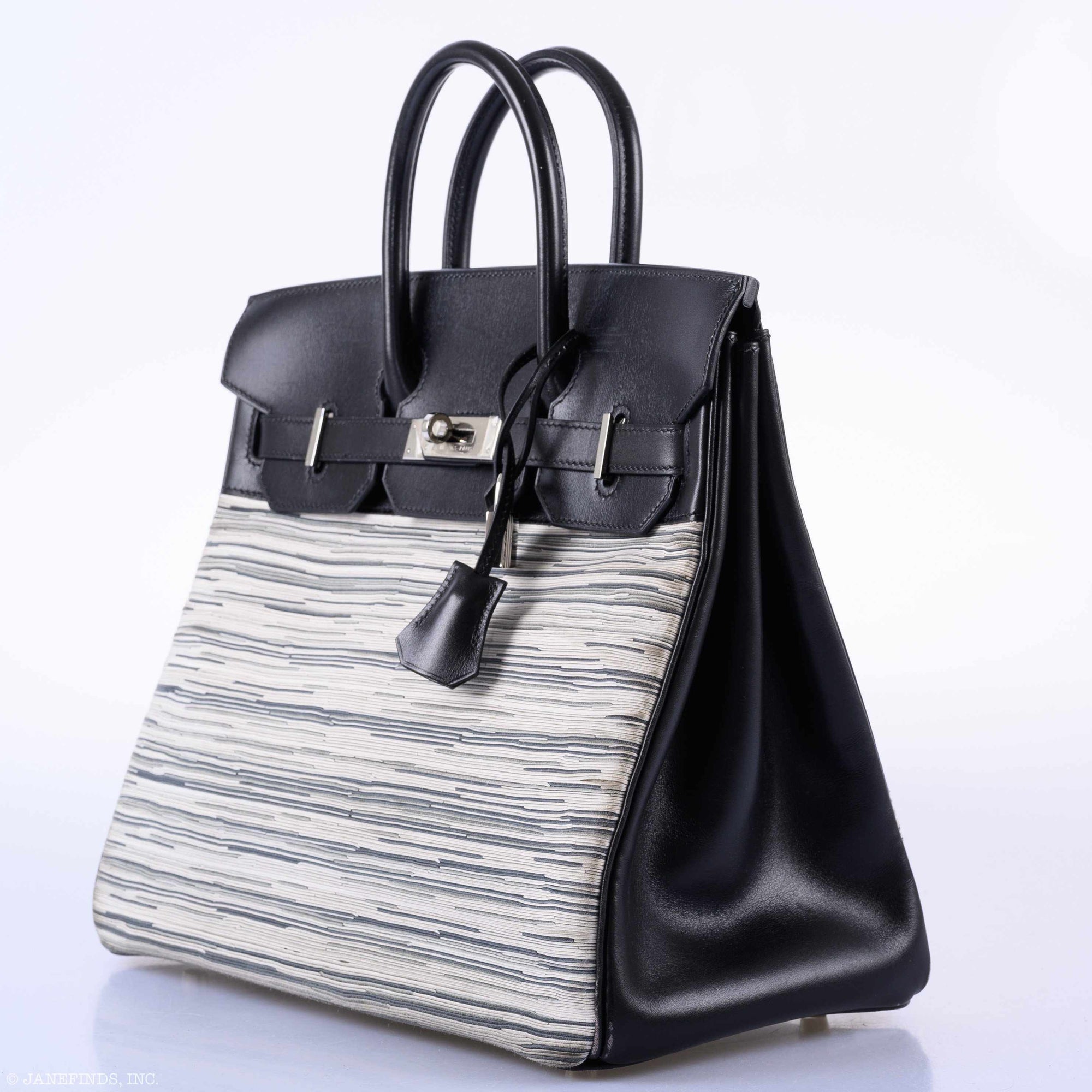Hermès HAC Birkin 32 Vibrato & Noir Box Calf Palladium Hardware