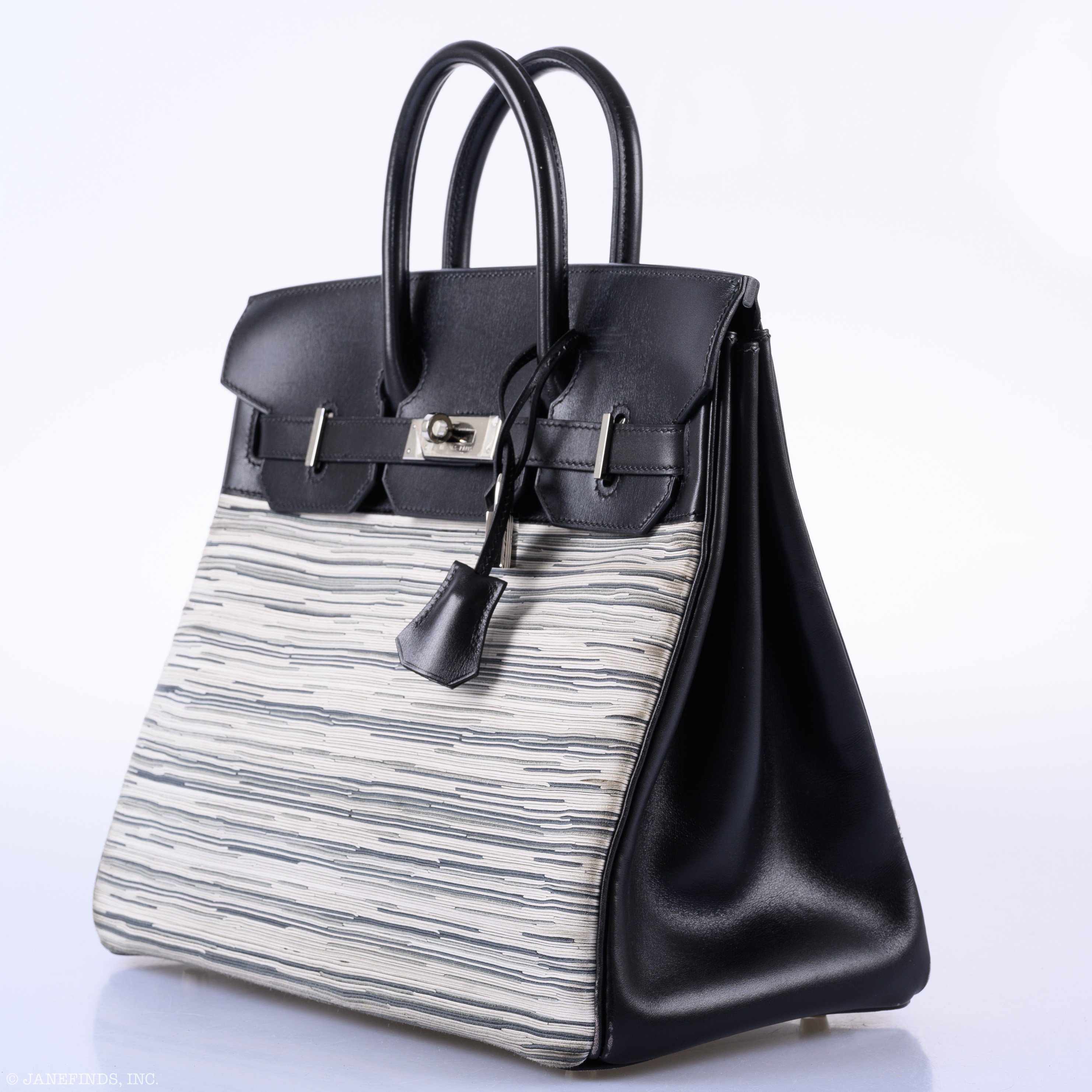 Hermès HAC Birkin 32 Vibrato & Noir Box Calf Palladium Hardware
