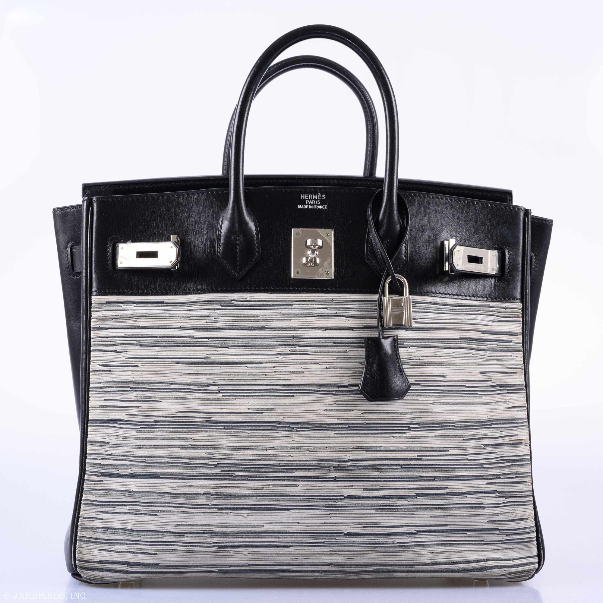 Hermès HAC Birkin 32 Vibrato & Noir Box Calf Palladium Hardware
