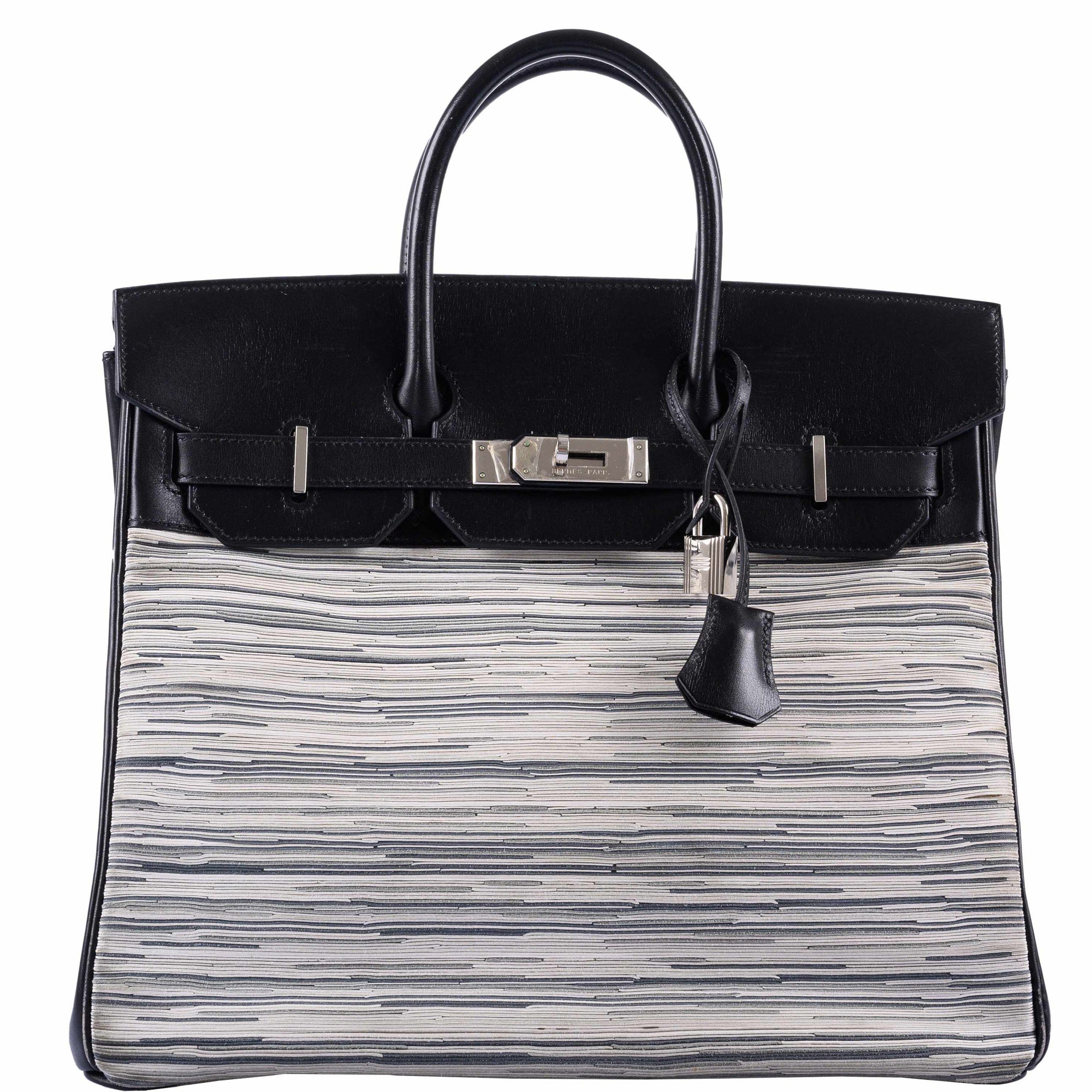 Hermès HAC Birkin 32 Vibrato & Noir Box Calf Palladium Hardware