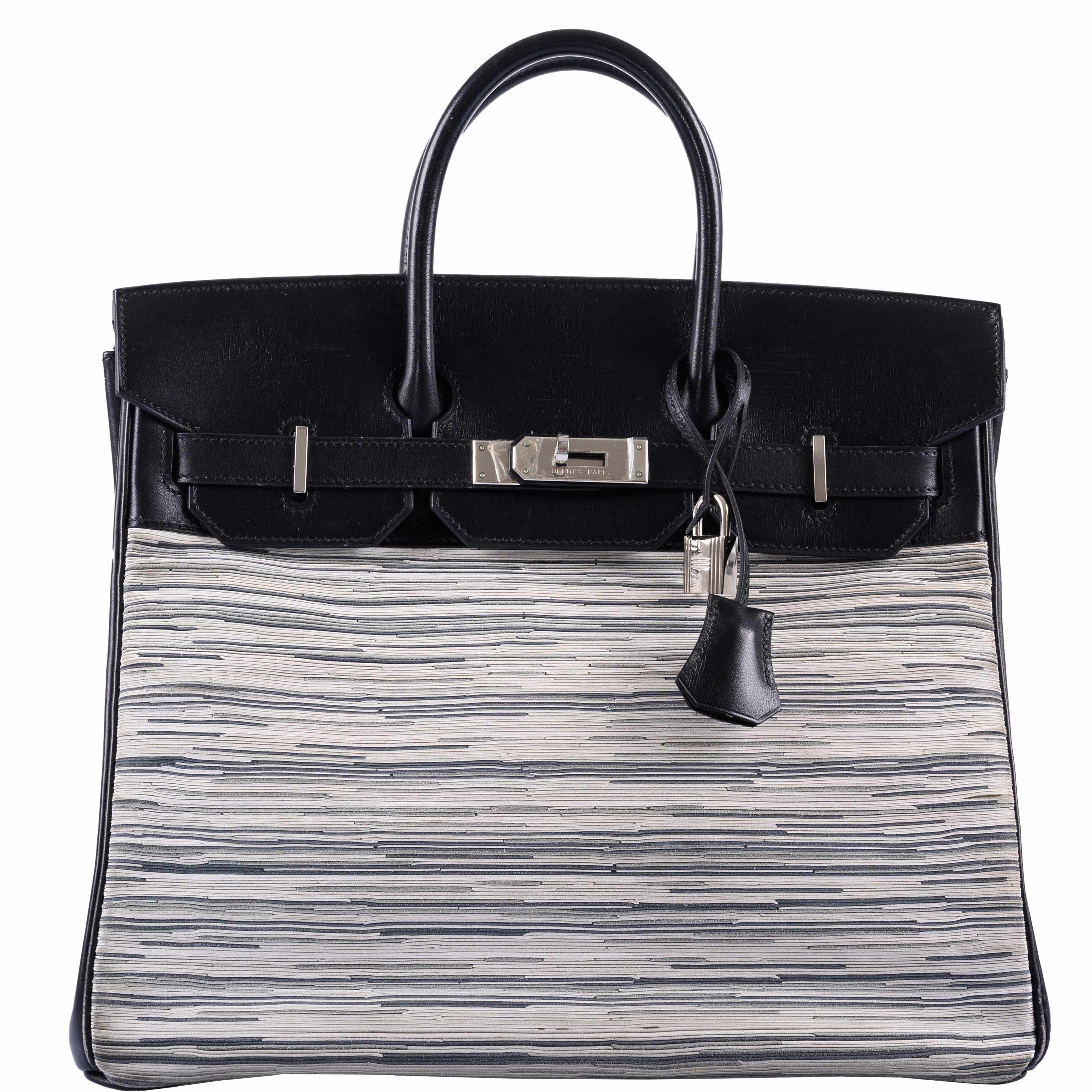 Hermès HAC Birkin 32 Vibrato & Noir Box Calf Palladium Hardware