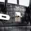 Hermès HAC Birkin 40 Black Matte Porosus Crocodile Palladium Hardware