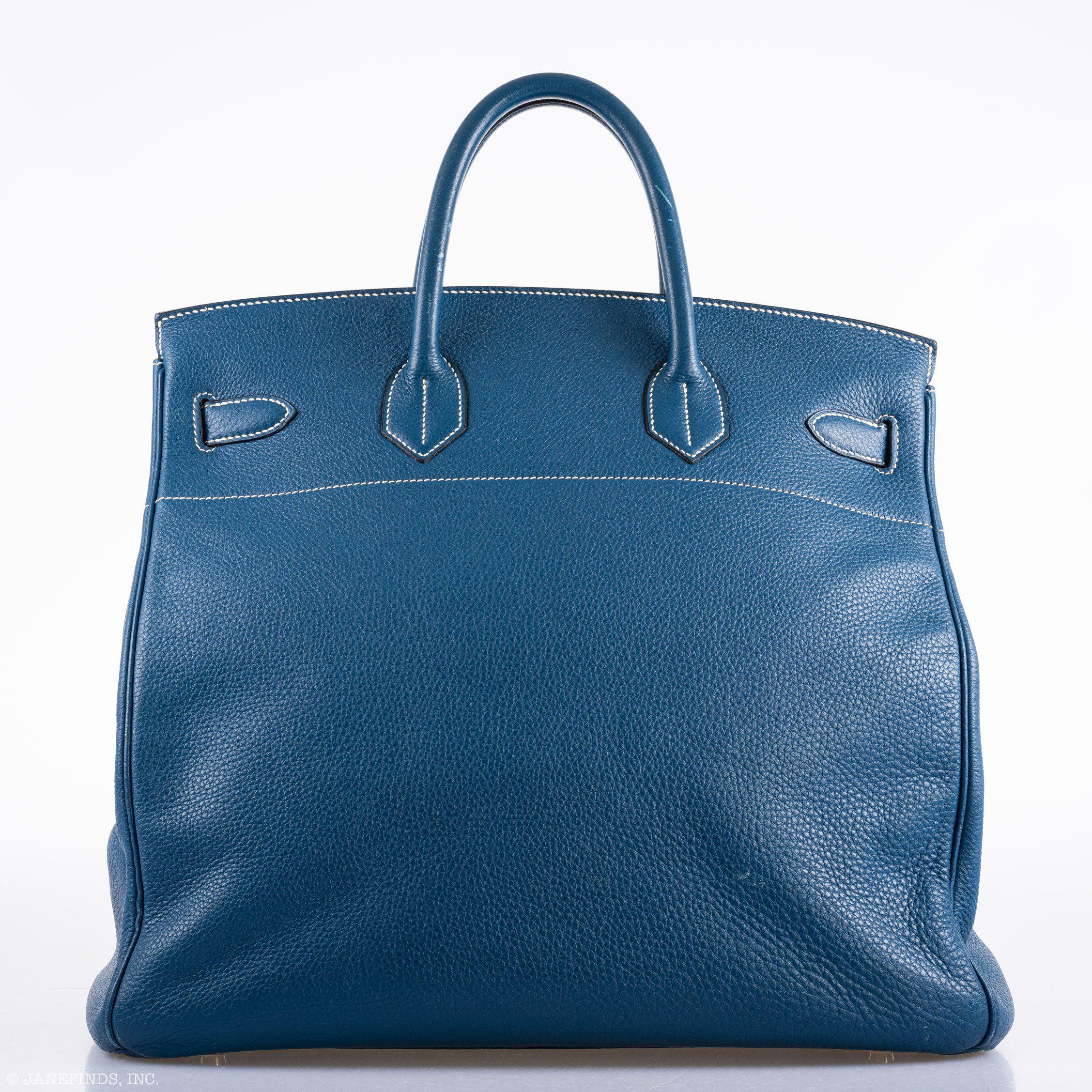 Hermès HAC Birkin 40 Bleu Thalassa Togo Palladium Hardware
