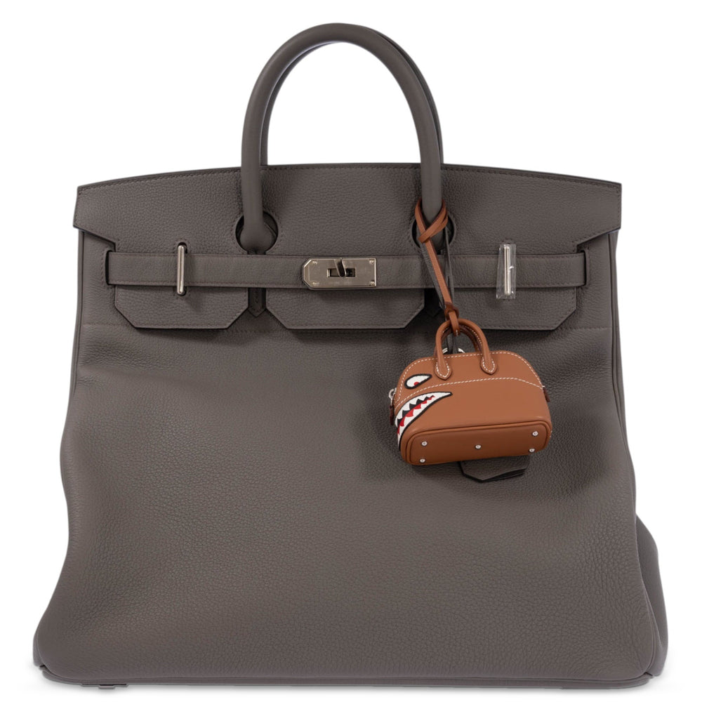 Hermès HAC Birkin 40 Etain Togo Palladium Hardware, front view