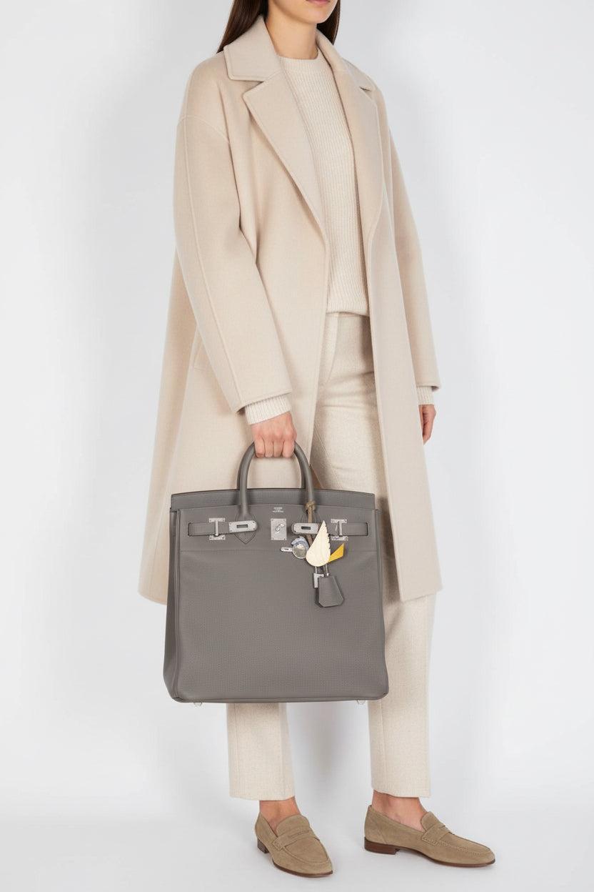 HERMES グレー タンクトップ Hermès HAC Birkin 40 Etain Togo Palladium Hardware | JANEFINDS