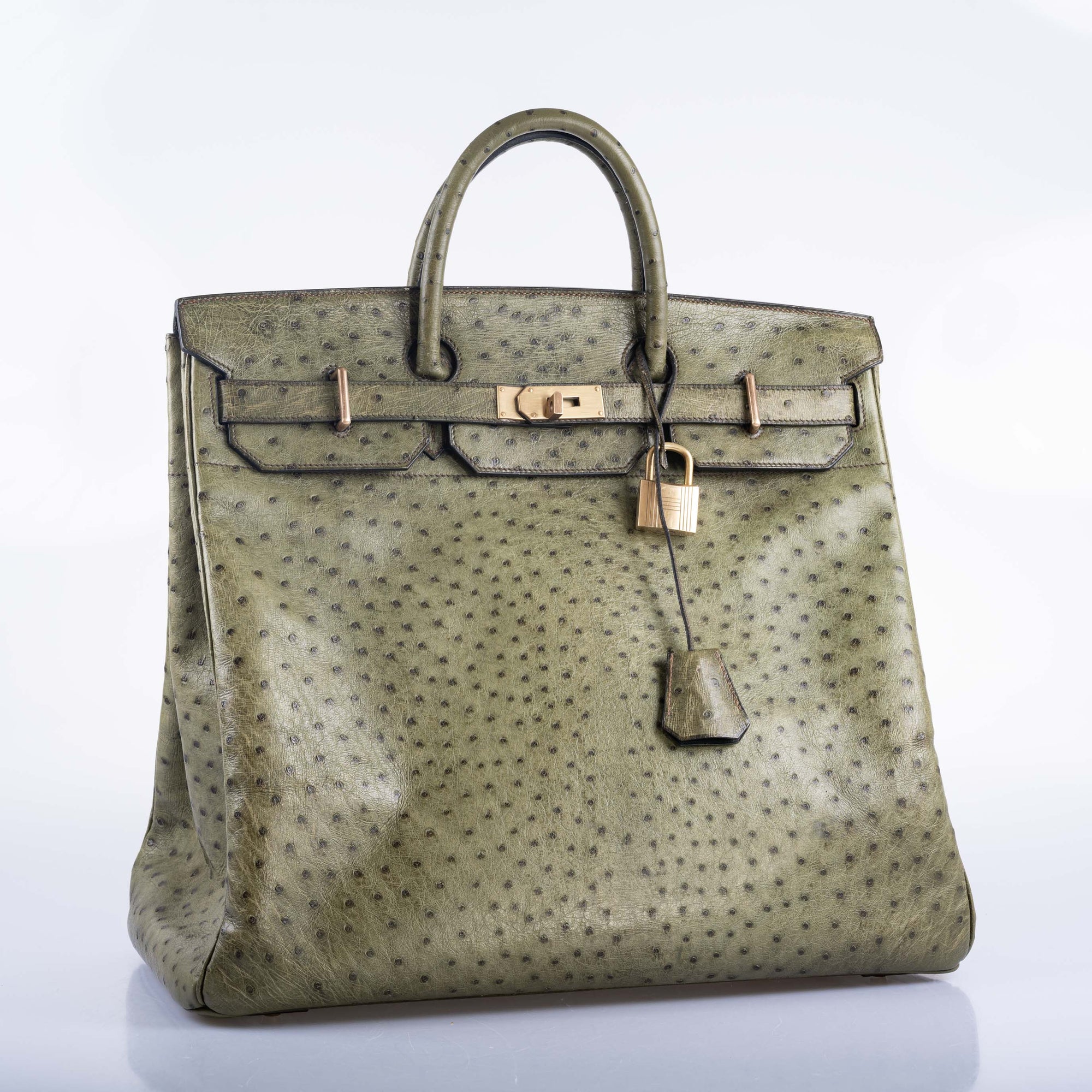 Hermès HAC Birkin 40 Vert Olive Ostrich Gold Hardware