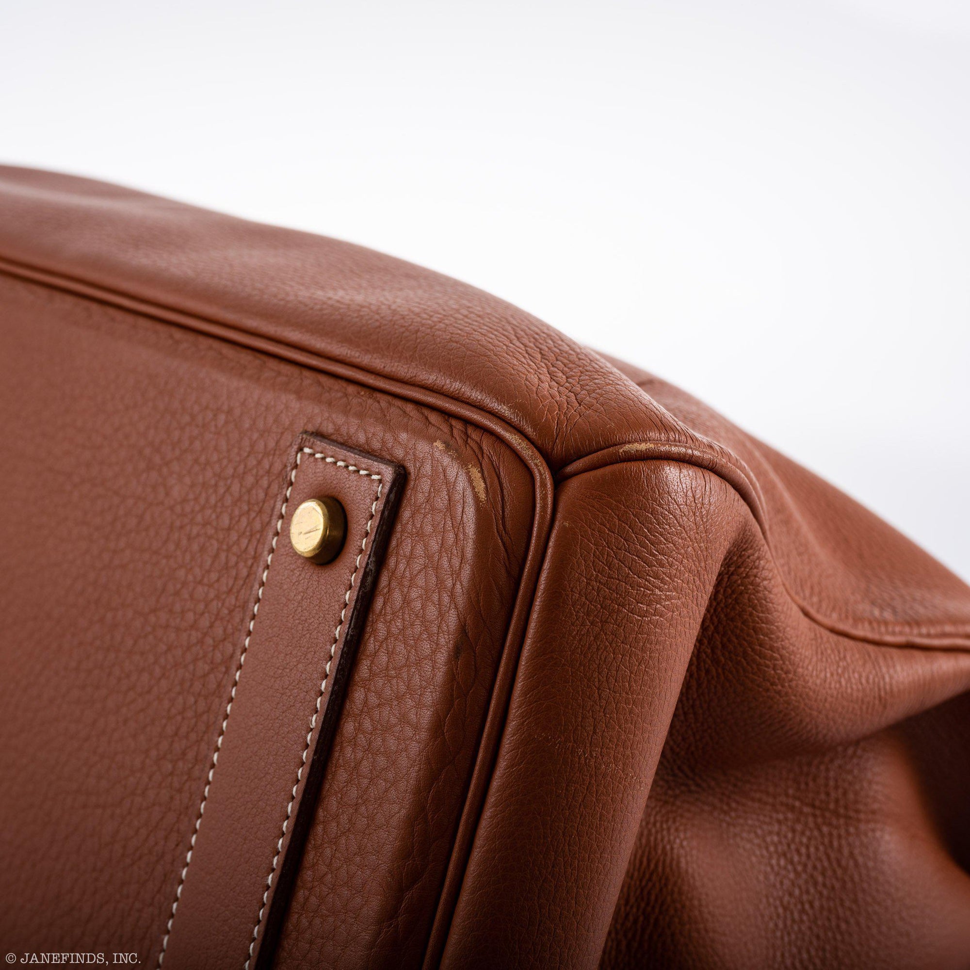 Hermès HAC Birkin 45 Etrusque Clémence Leather Gold Hardware