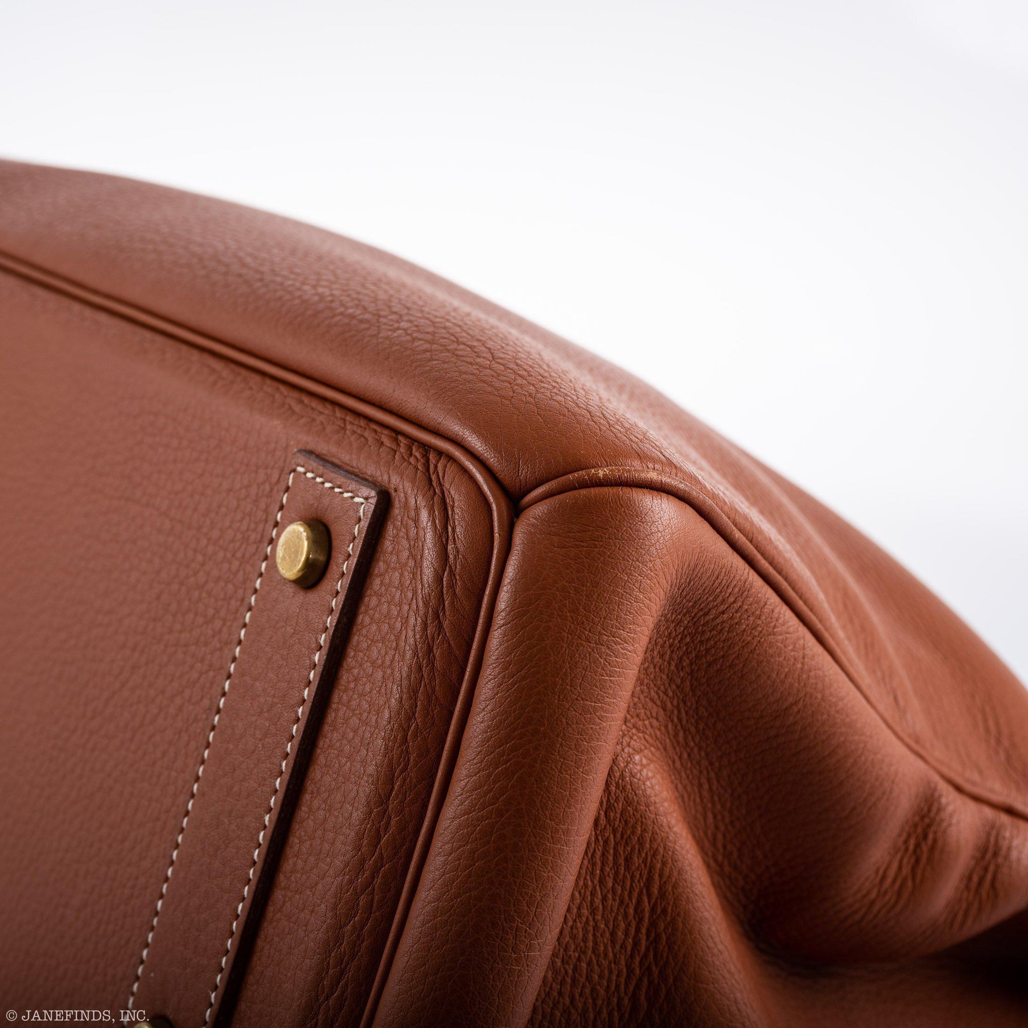 Hermès HAC Birkin 45 Etrusque Clémence Leather Gold Hardware