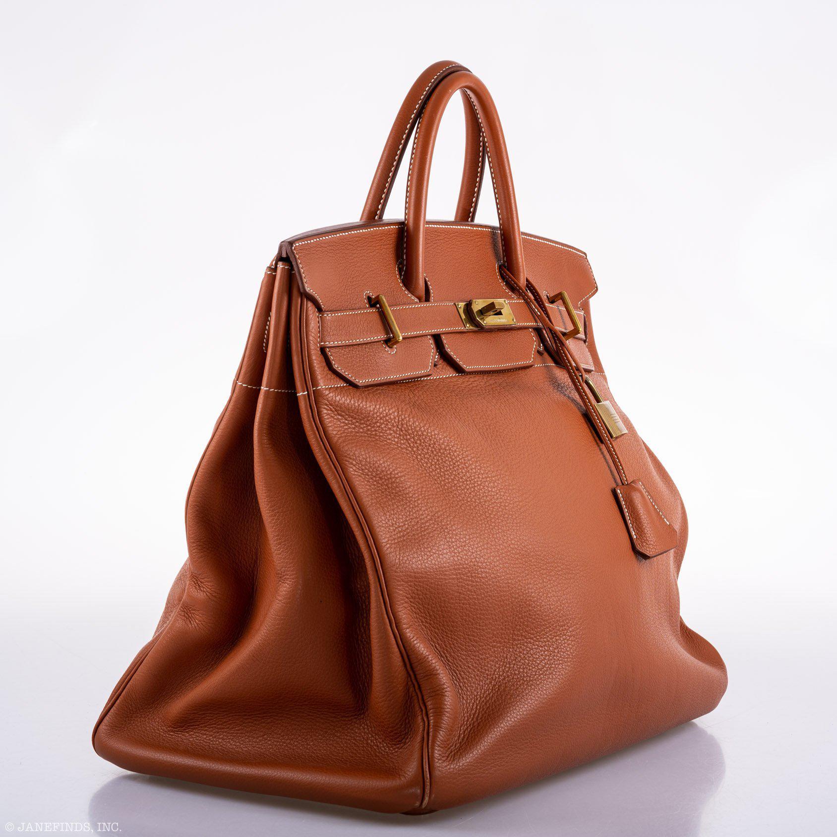 Hermès HAC Birkin 45 Etrusque Clémence Leather Gold Hardware