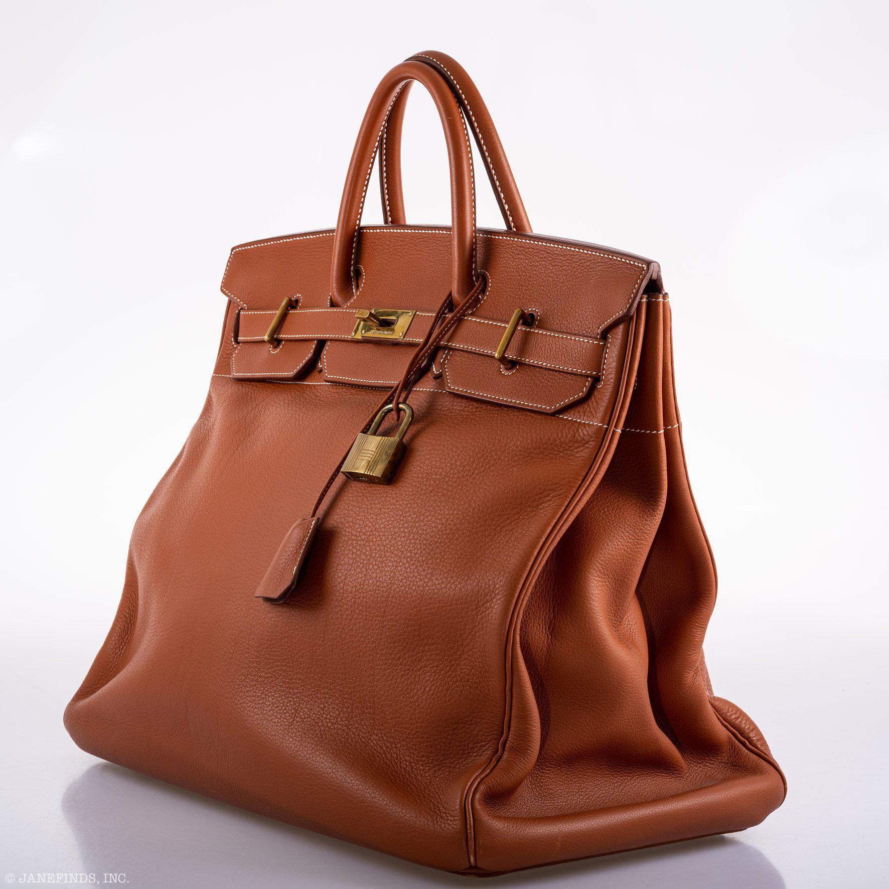 Hermès HAC Birkin 45 Etrusque Clémence Leather Gold Hardware