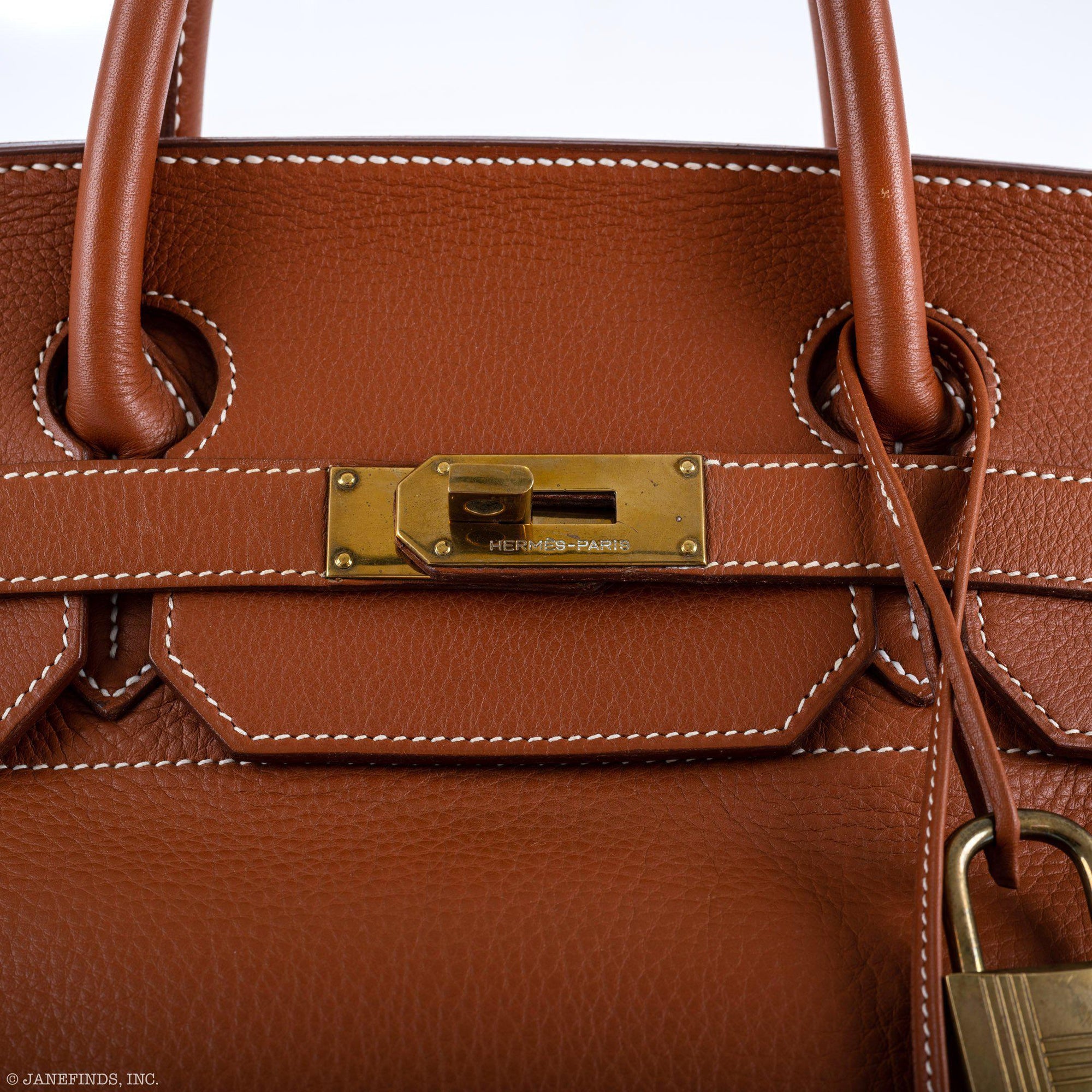 Hermès HAC Birkin 45 Etrusque Clémence Leather Gold Hardware