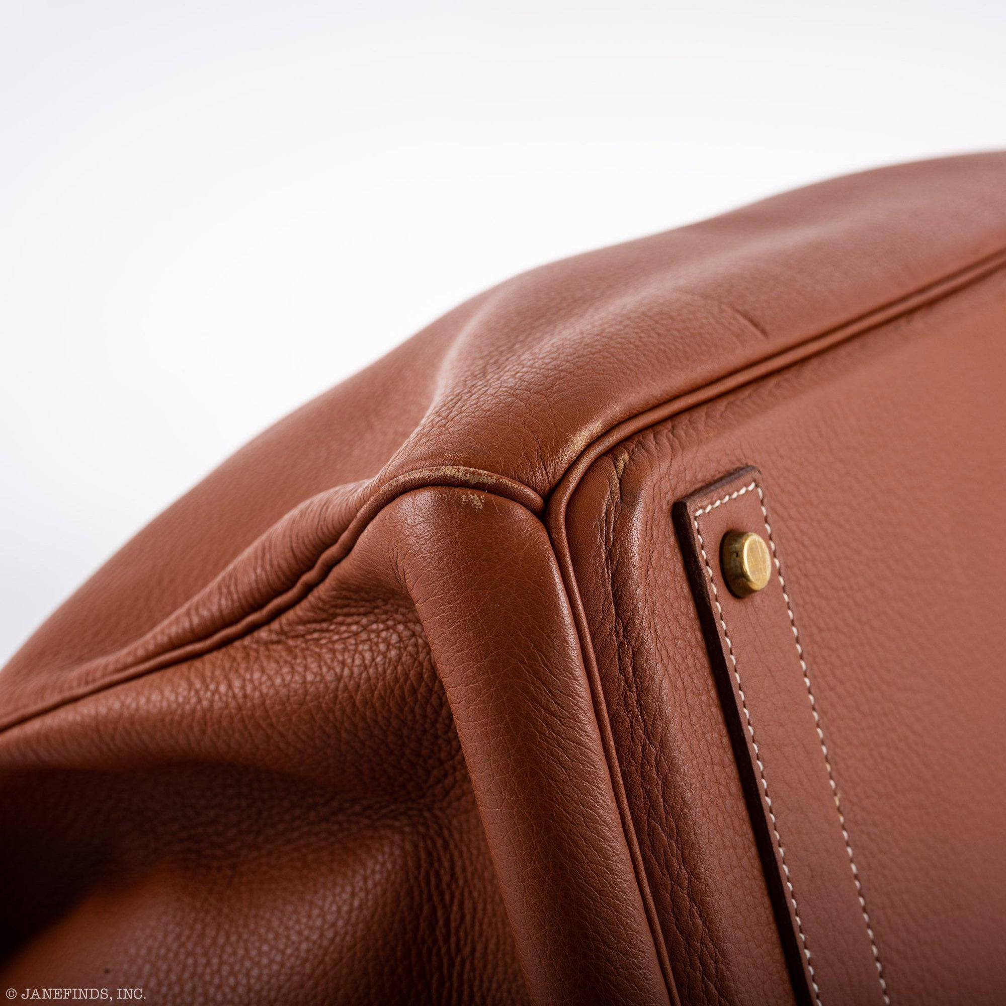 Hermès HAC Birkin 45 Etrusque Clémence Leather Gold Hardware