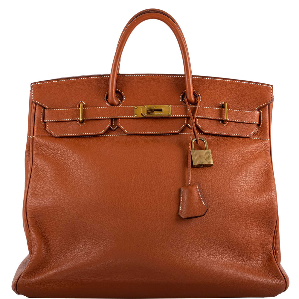 Hermès HAC Birkin 45 Etrusque Clémence Leather Gold Hardware