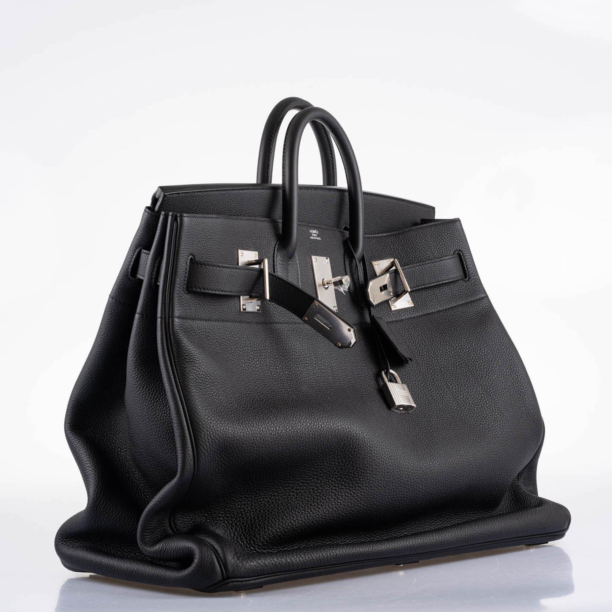 Hermès HAC Birkin 50 Voyager Black Togo Palladium Hardware