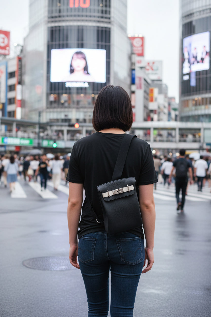 Hermès HAC à Dos PM HSS Special Order Black Togo & Craie Swift Palladium Hardware
