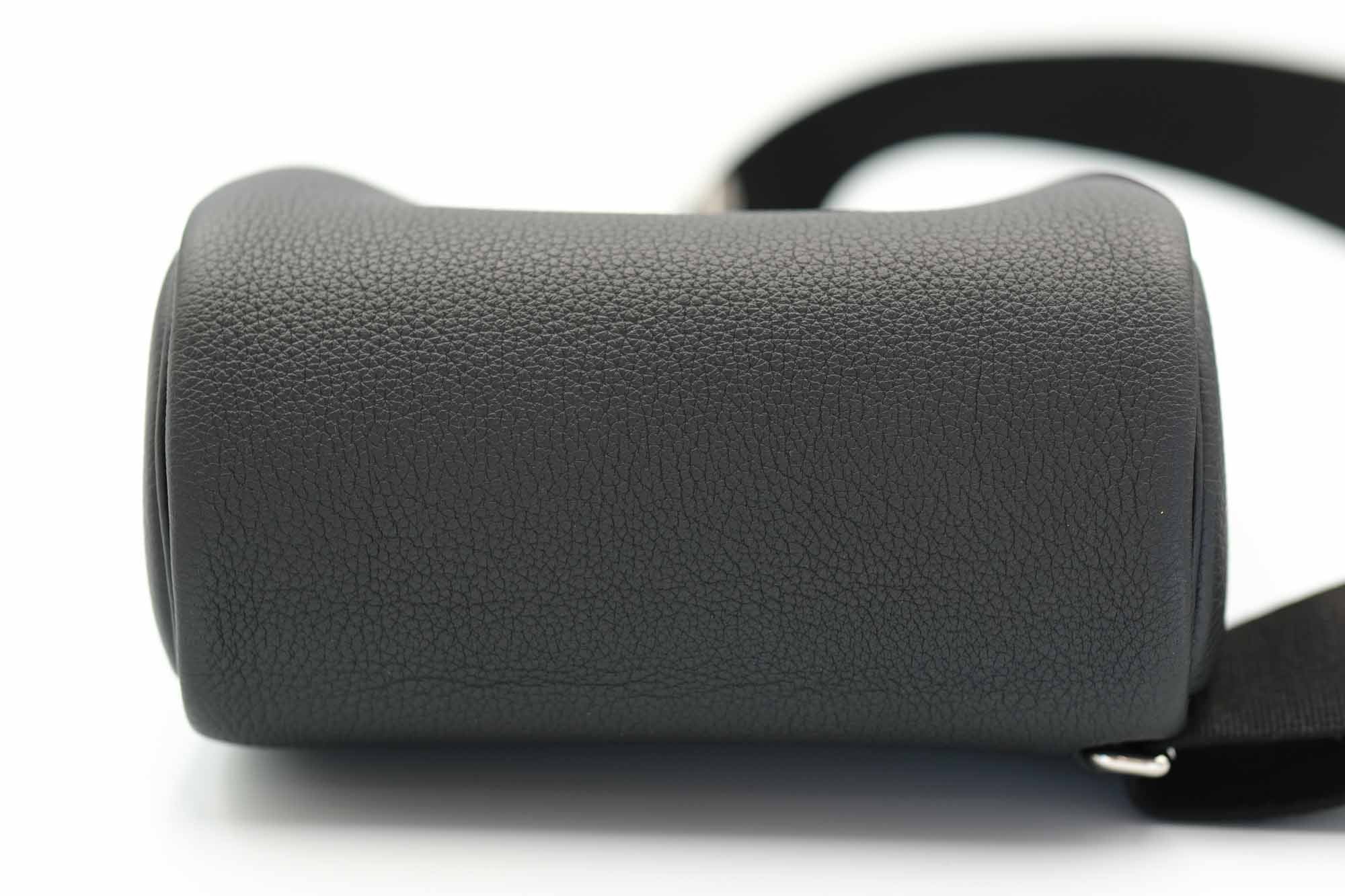 Hermès HAC à Dos PM HSS Special Order Black Togo & Craie Swift Palladium Hardware