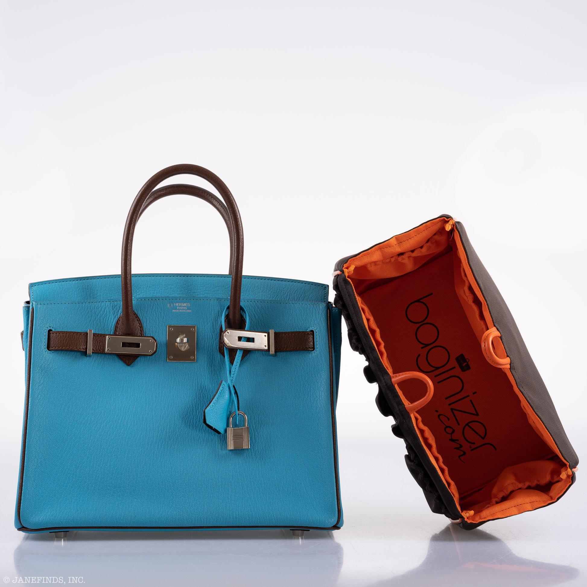 Hermès HSS Birkin 30 Bleu Aztec and Havane Chevre Palladium