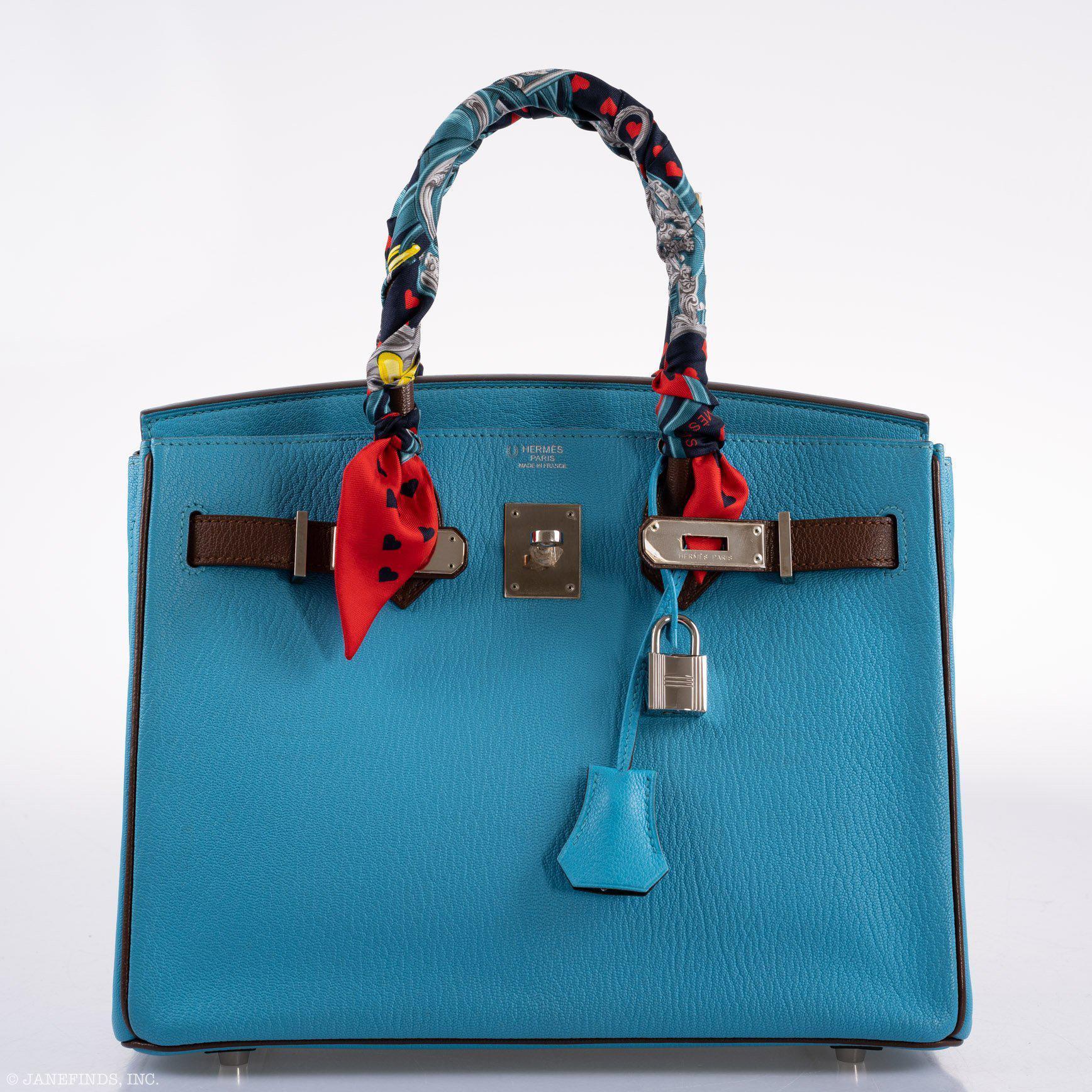 Hermès HSS Birkin 30 Bleu Aztec and Havane Chevre Palladium
