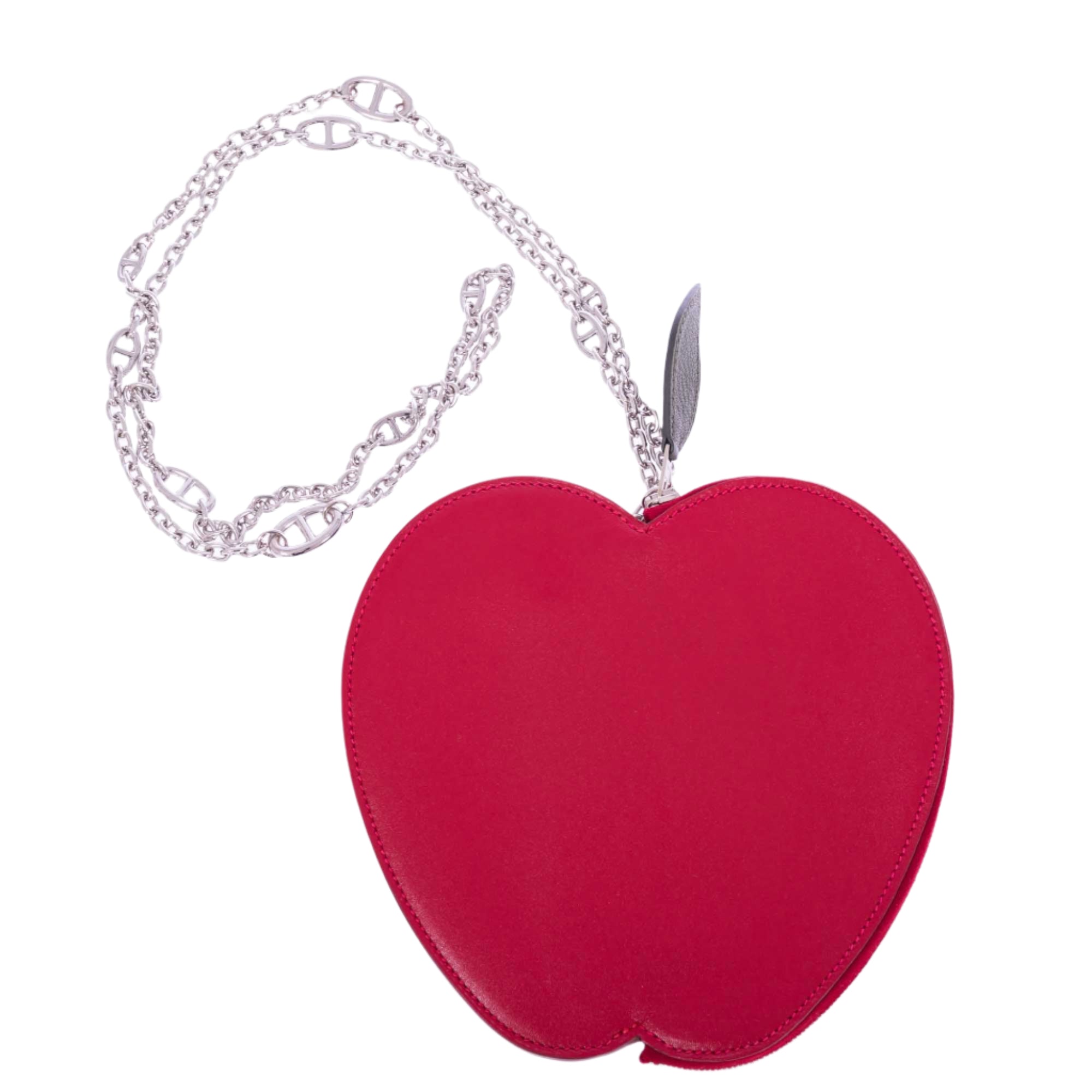 Hermès Hermail Rouge Vif Tadelakt Tutti-Frutti Pomme Clutch Apple