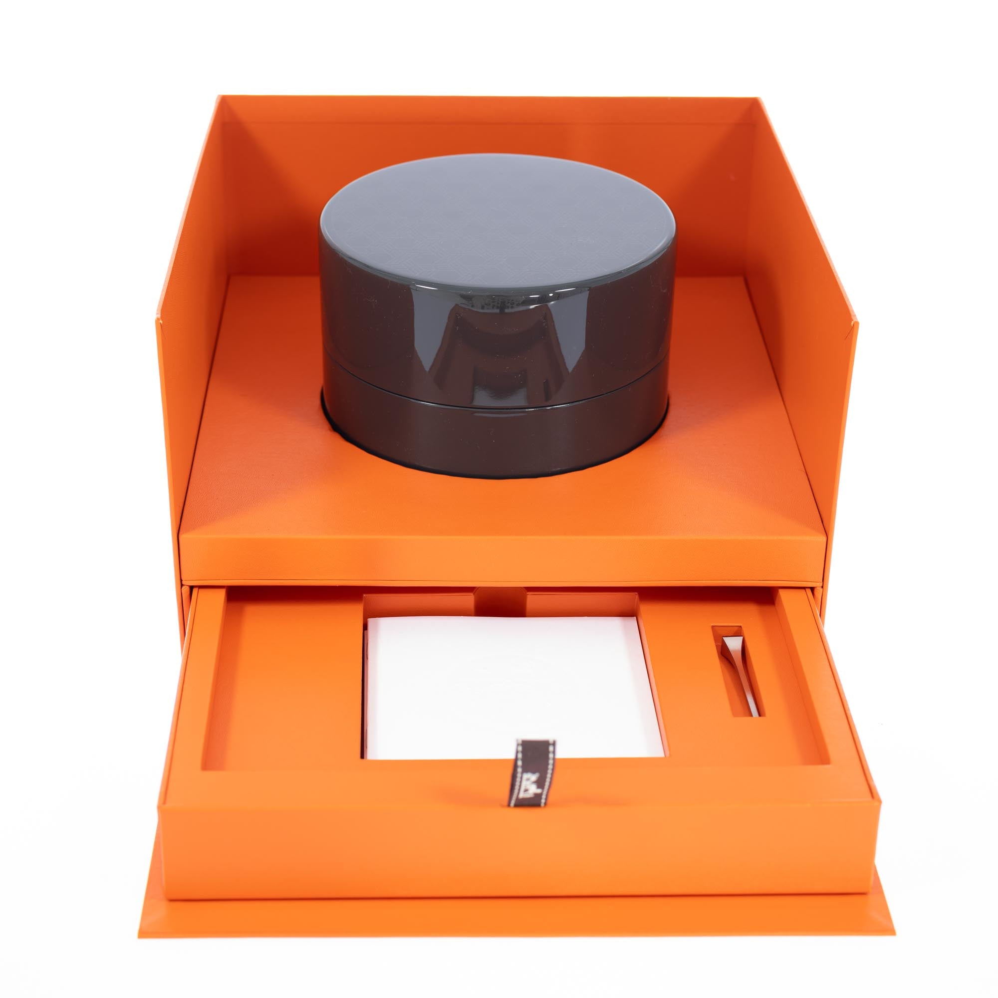 Hermès Heure H 25mm High Jewelry "Mosaïque" White Gold & Baguette Diamond Watch<