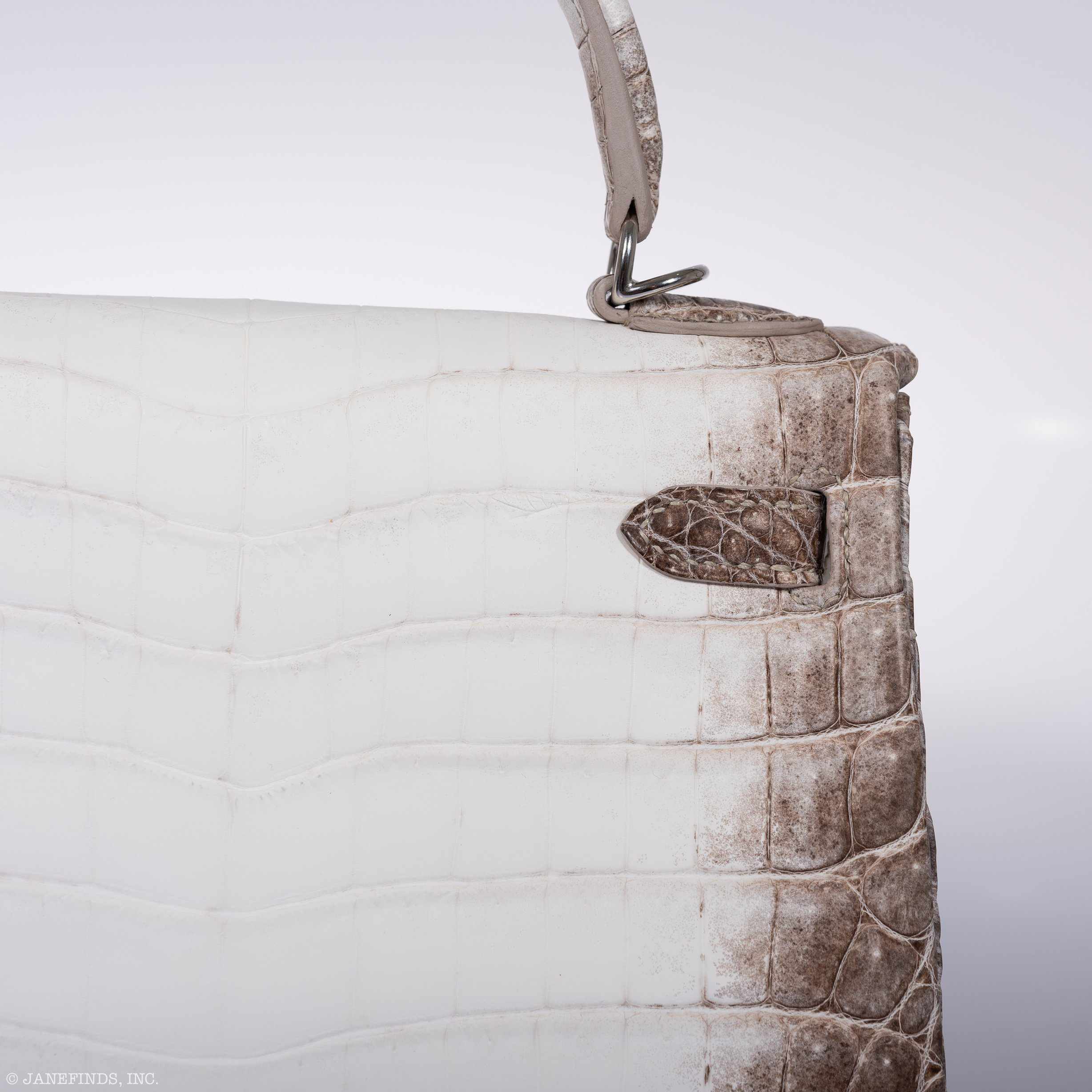 Hermès Himalayan Kelly 25 Matte Nilo Crocodile Palladium Hardware