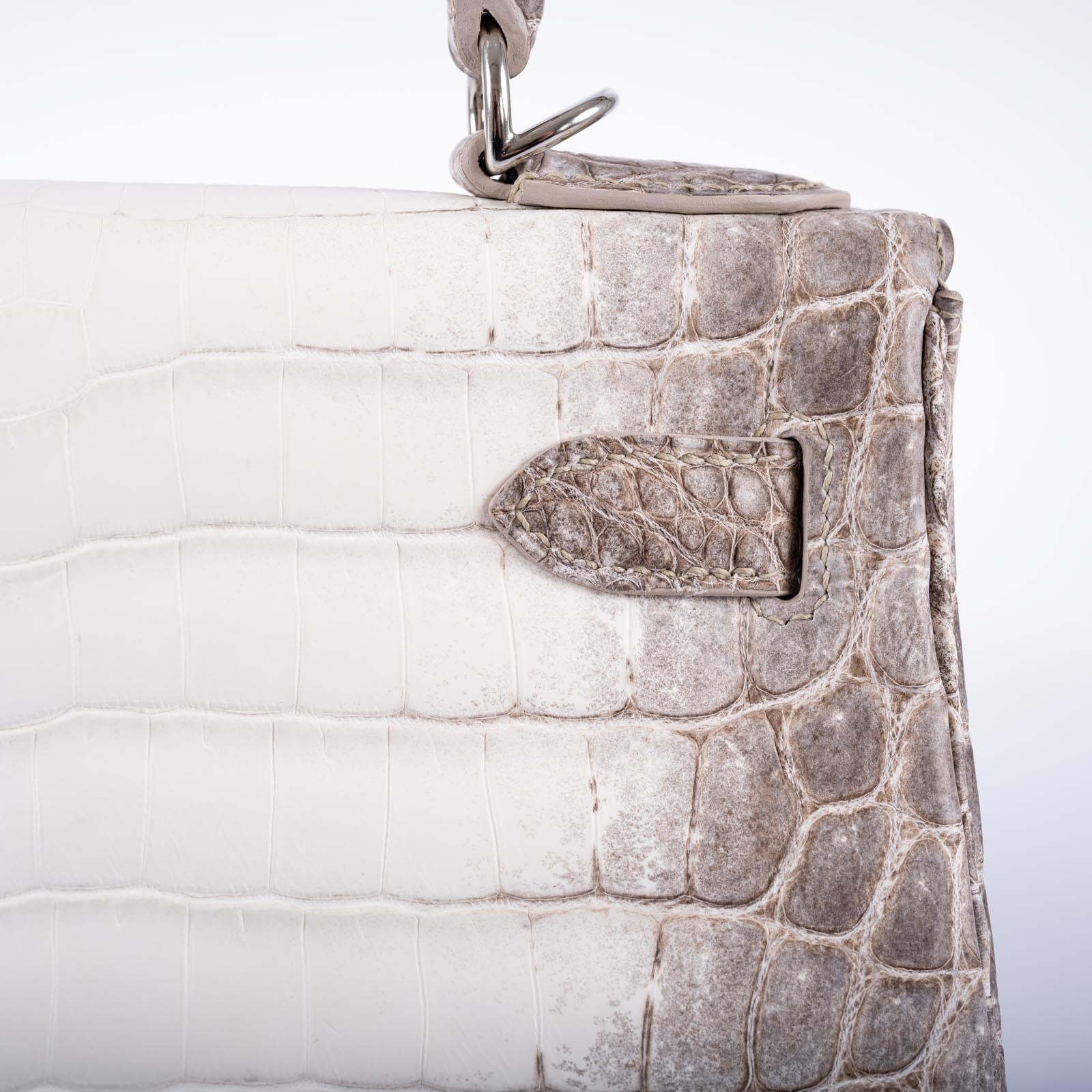 Hermès Himalayan Kelly 28 Retourne Matte Nilo Crocodile Palladium Hardware