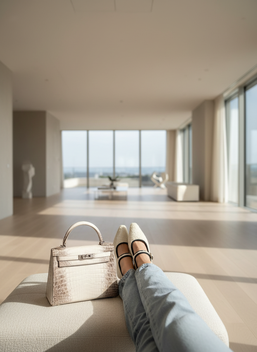 Hermès Himalayan Kelly 28 Retourne Matte Nilo Crocodile Palladium Hardware