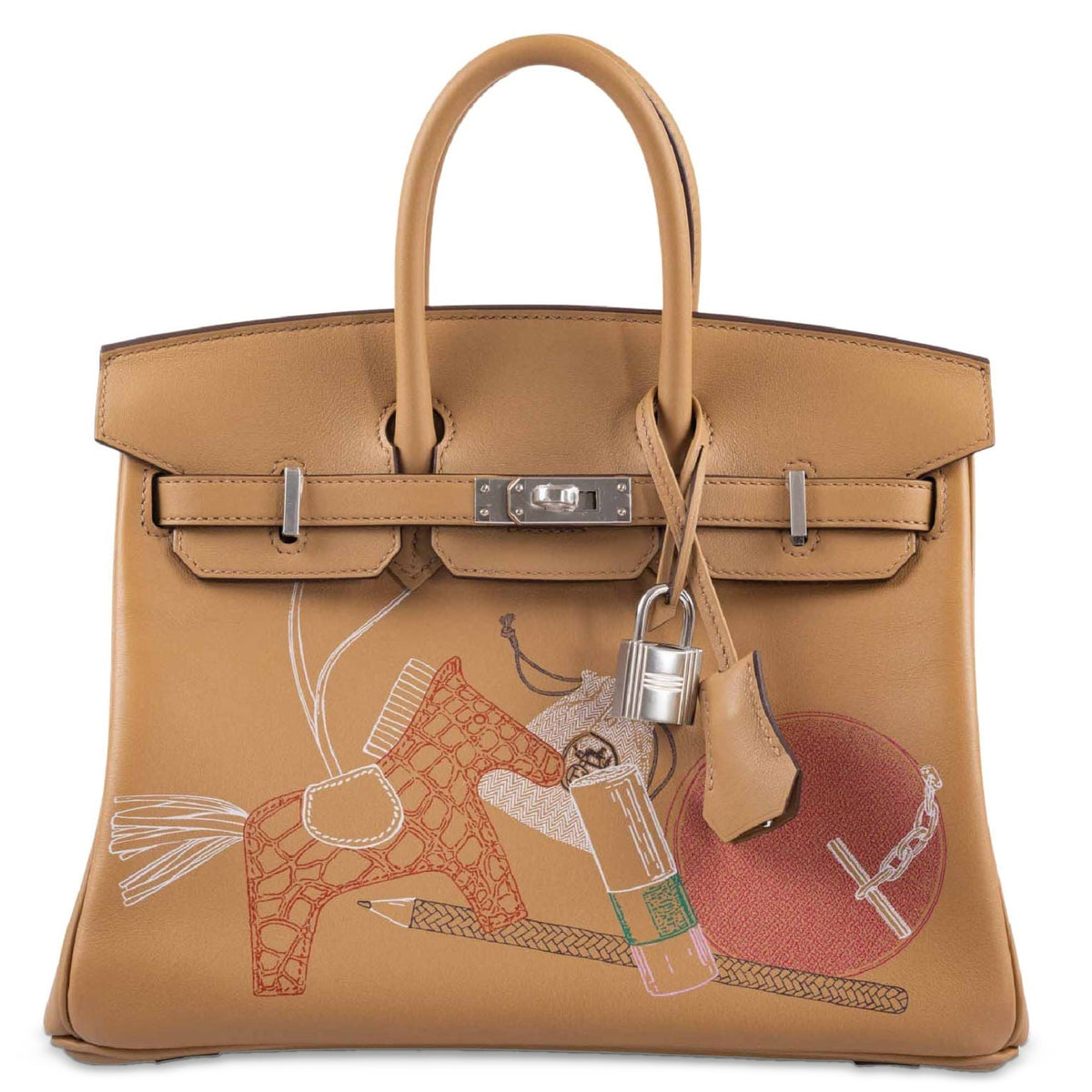 Hermès Birkin 25 in Biscuit Printed Swift with Palladium hardware