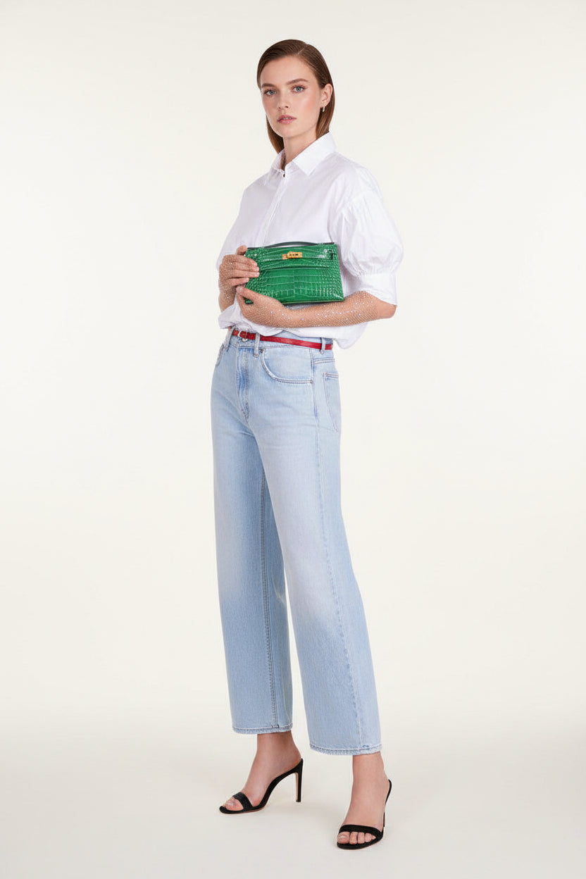 Hermès JPG Kelly Pochette Cactus Shiny Alligator Gold Hardware