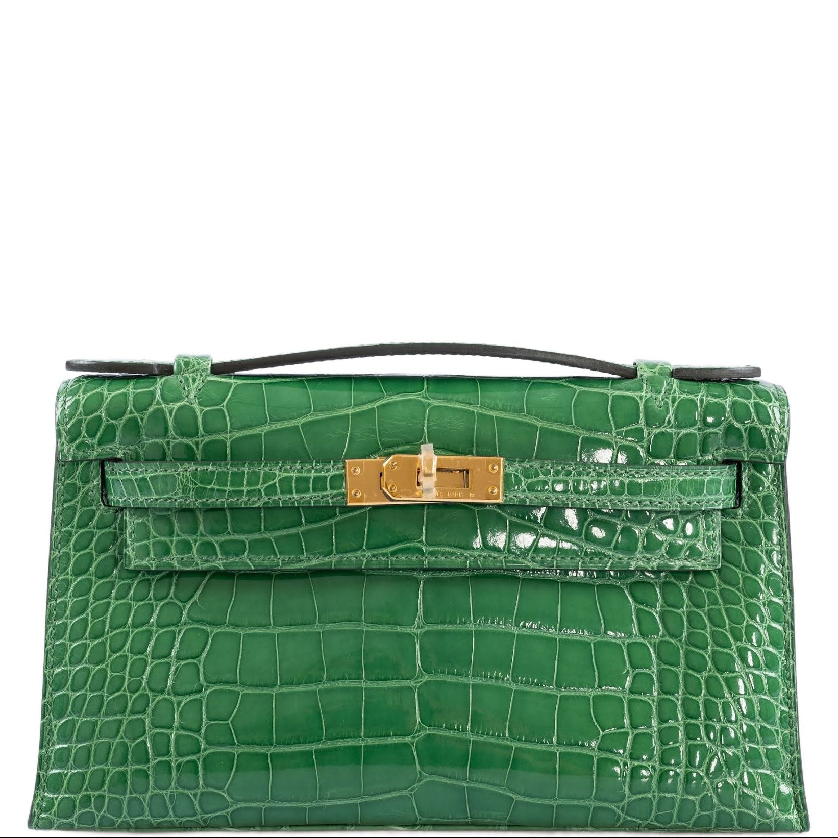 Hermès JPG Kelly Pochette Cactus Shiny Alligator Gold Hardware