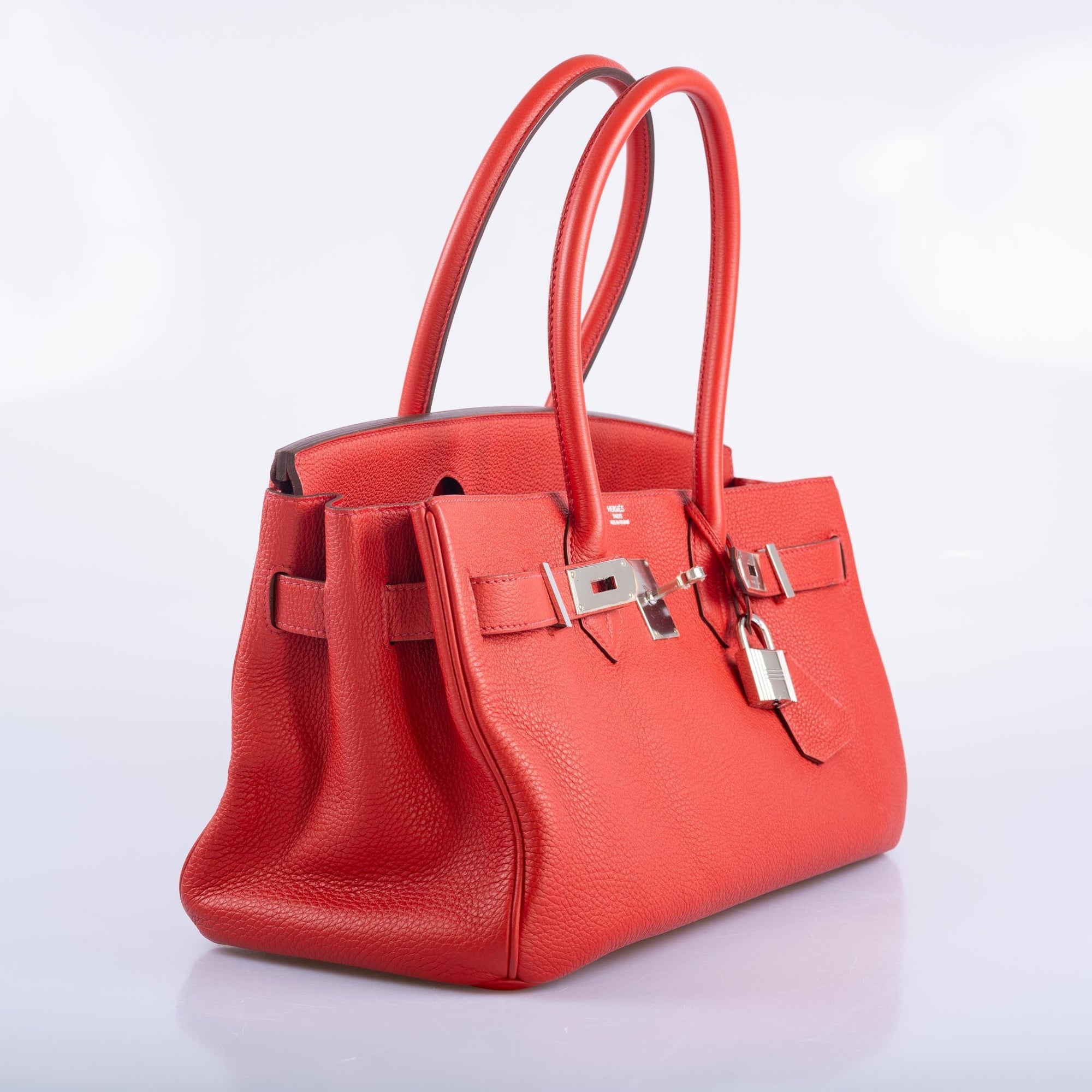 Hermès JPG Shoulder Birkin II 42 Vermillion Clemence Palladium Hardware