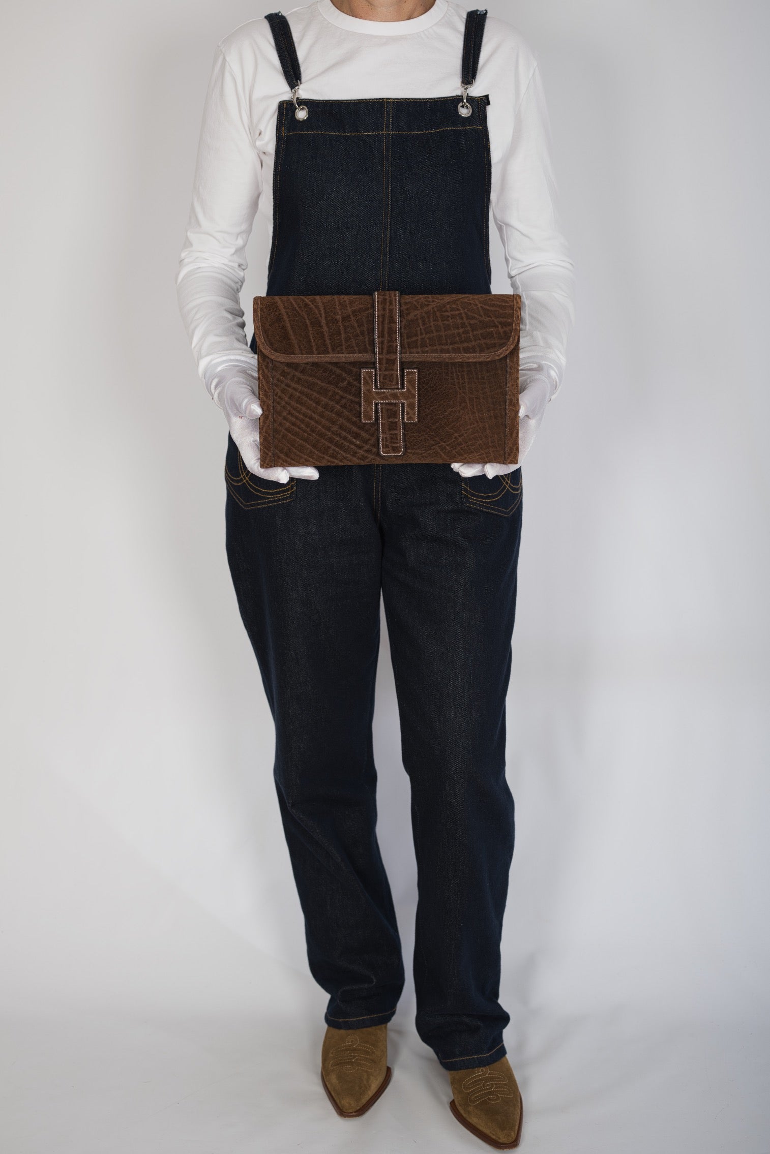 Hermès Jige 29 Elephant Leather Brown Contrast Stitching | JANEFINDS