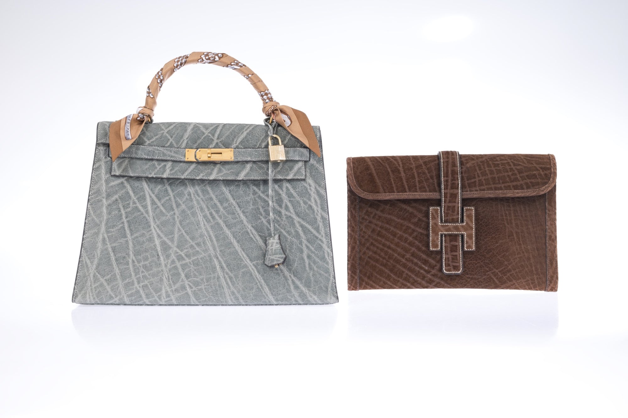 Hermès Jige 29 Elephant Leather Brown Contrast Stitching