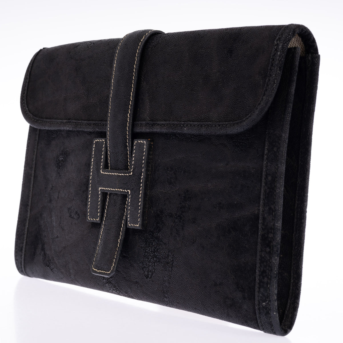 Hermès Jige 29 Noir Elephant, three-quarter view from the right