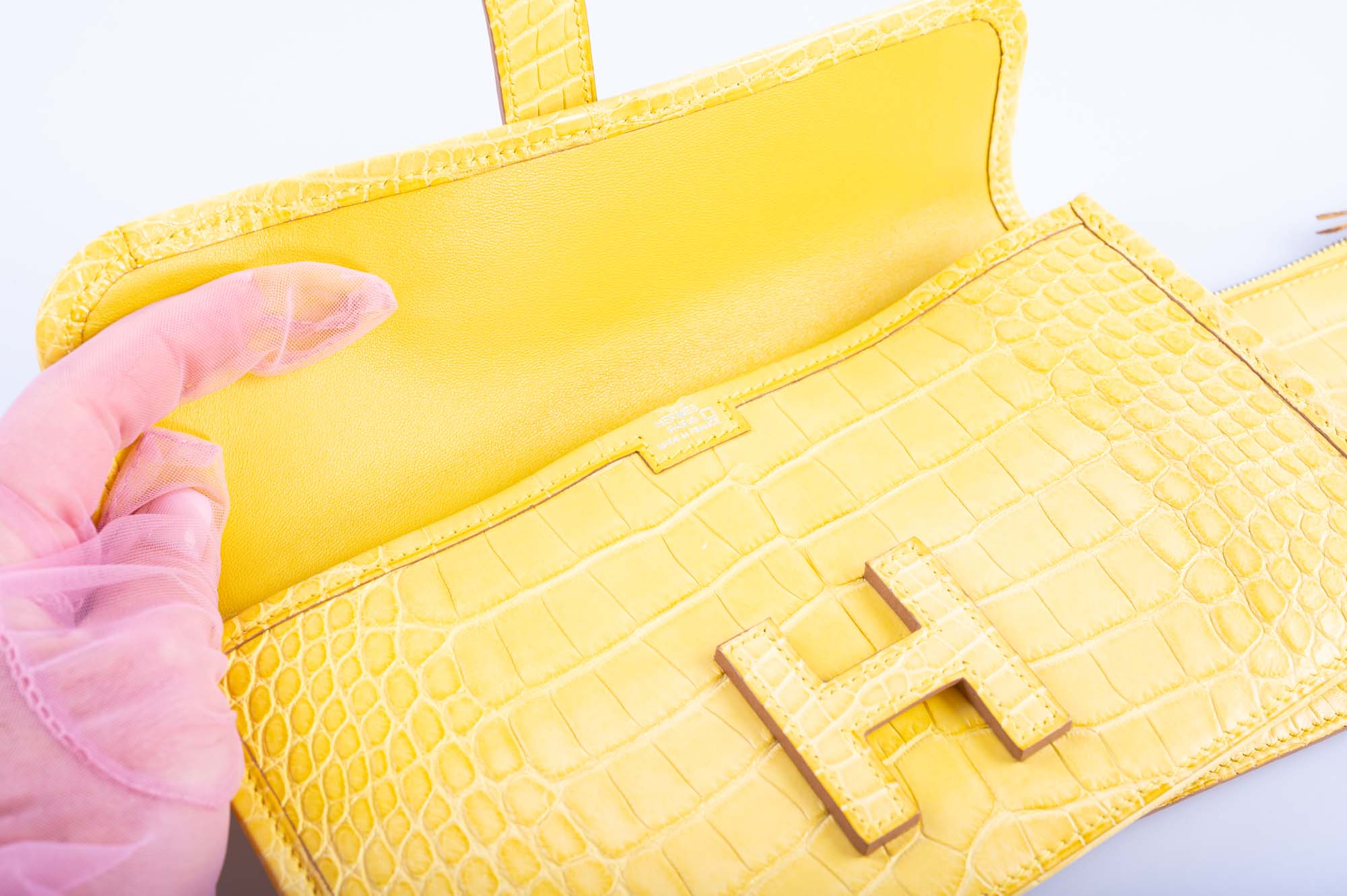 Hermès Jige Duo Mimosa Matte Alligator