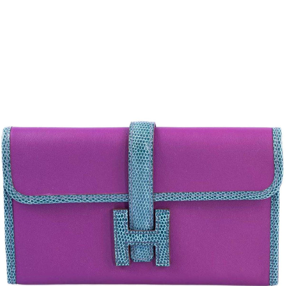 Hermès Jige Élan 29 Touch Anémone Swift and Bleu Paon Niloticus Lizard